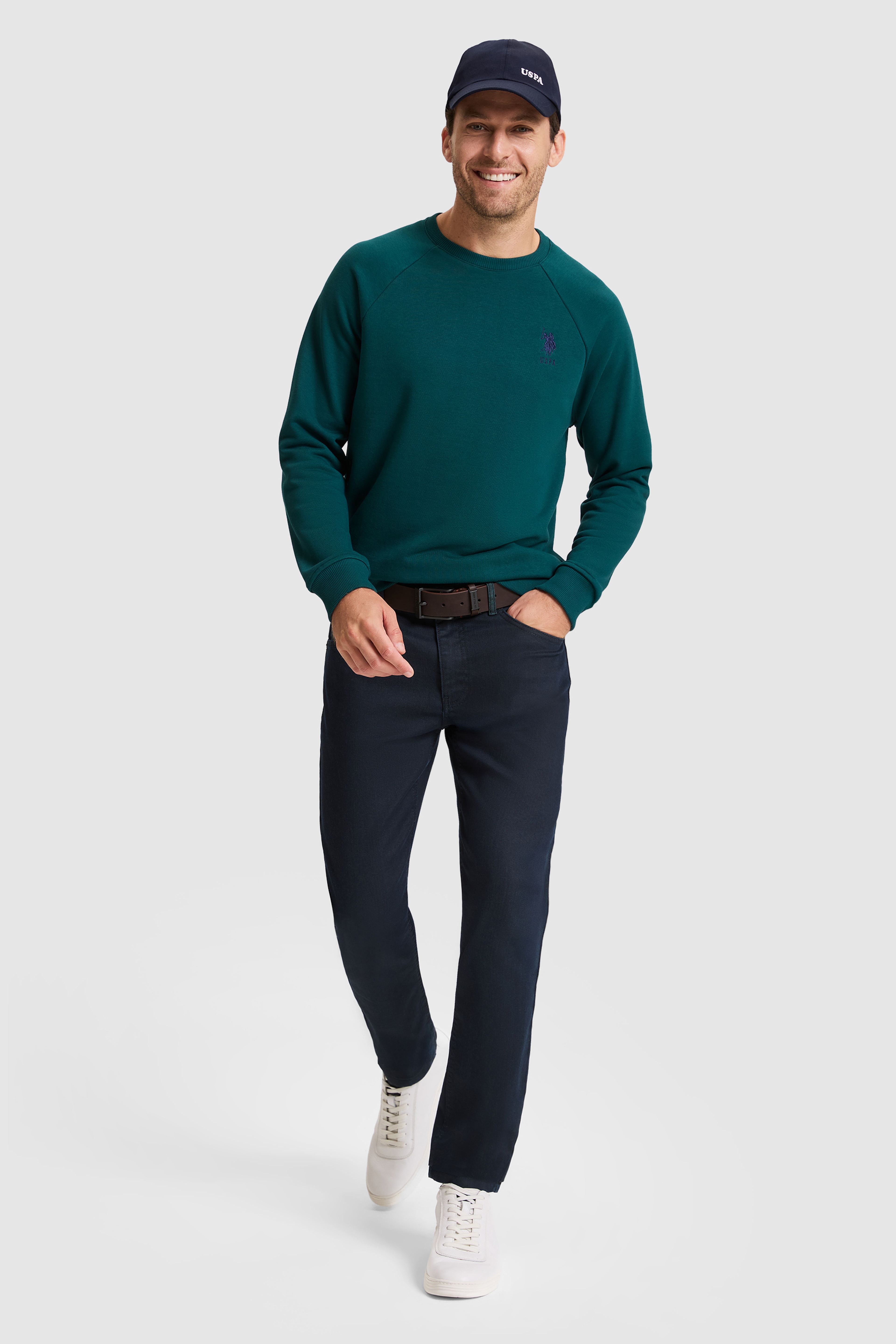Erkek Yeşil Basic Sweatshirt - Image 4
