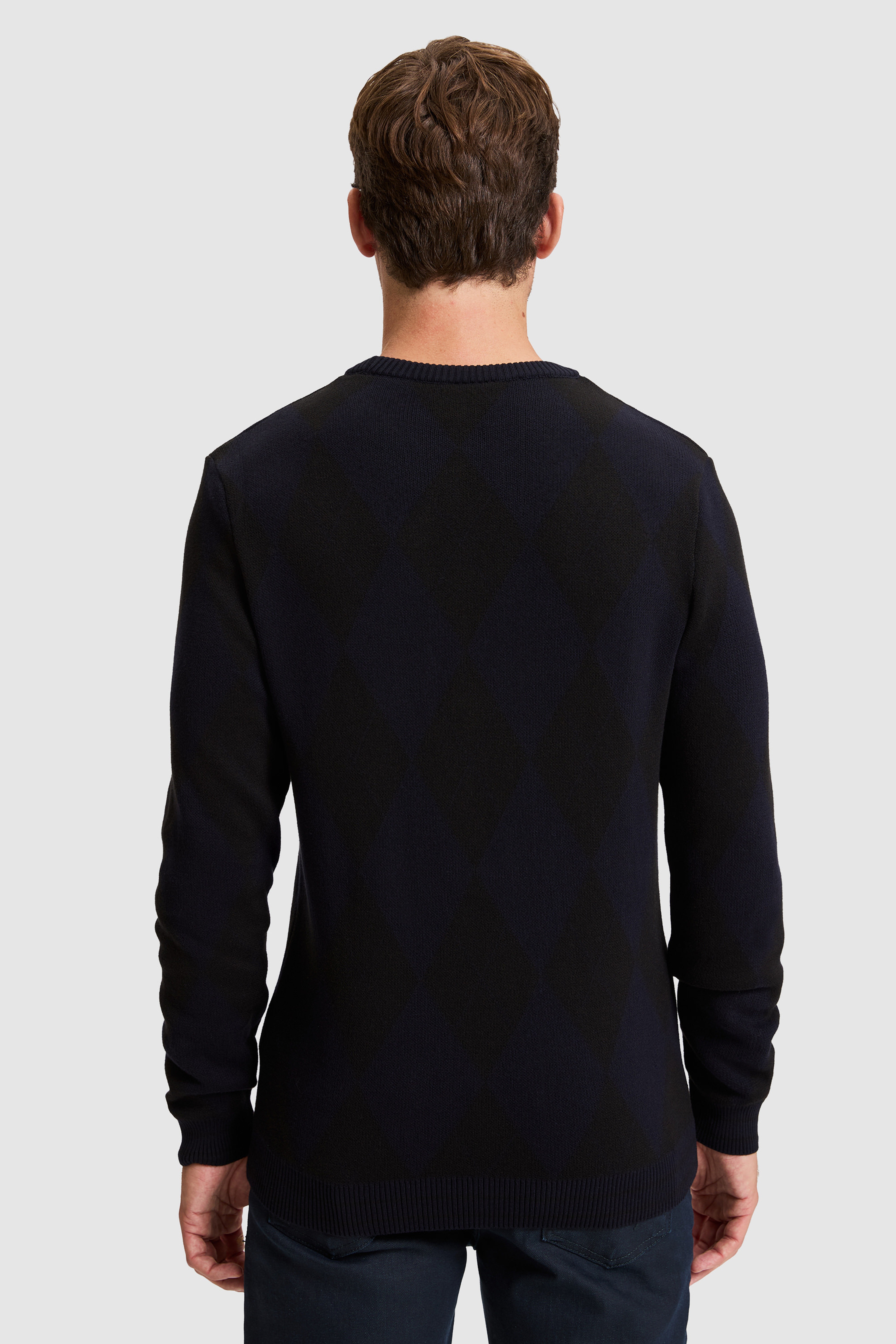 Erkek Lacivert Bisiklet Yaka Regular Fit Kazak - Image 6