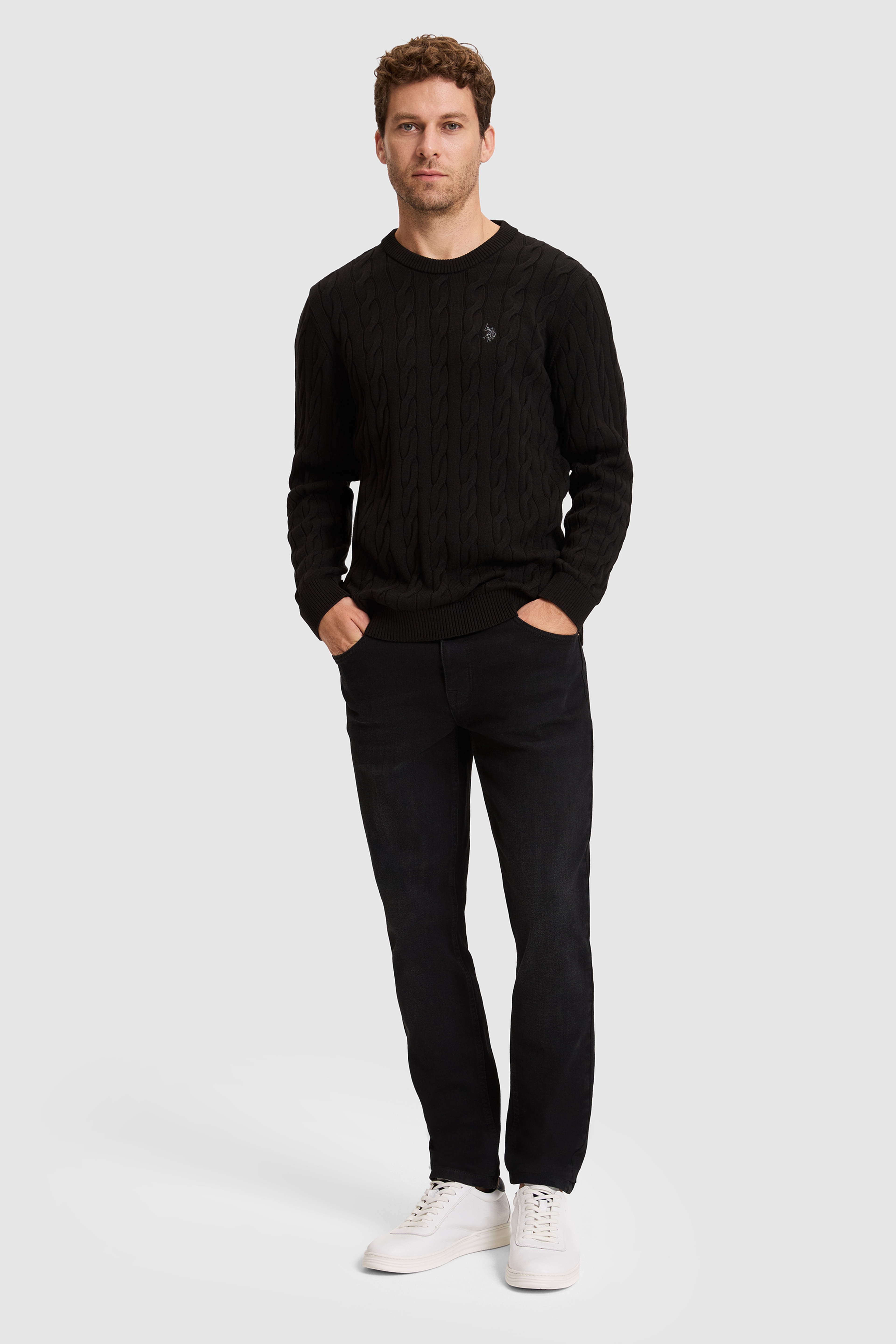 Erkek Siyah Bisiklet Yaka Regular Fit Kazak - Image 5