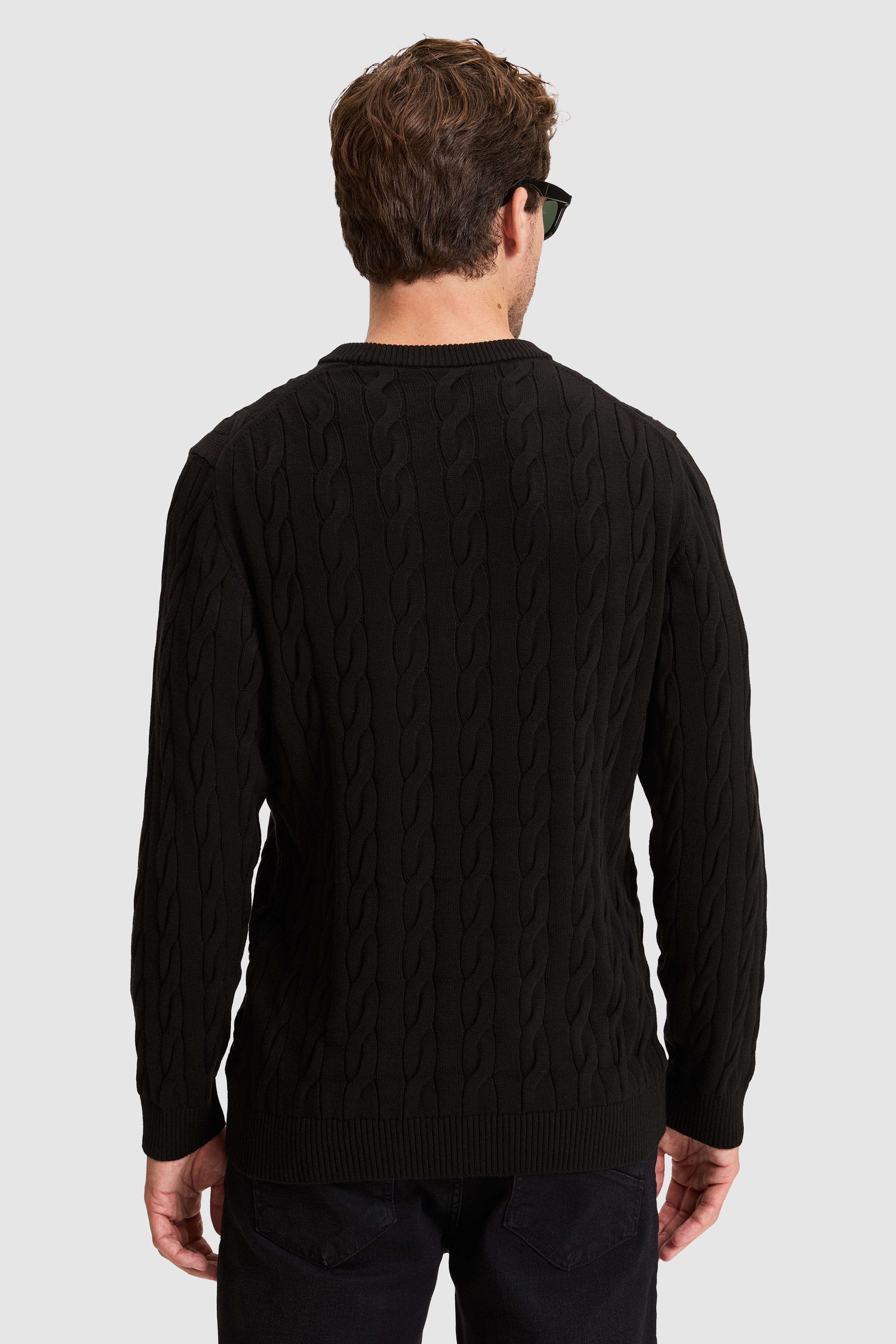 Erkek Siyah Bisiklet Yaka Regular Fit Kazak - Image 6