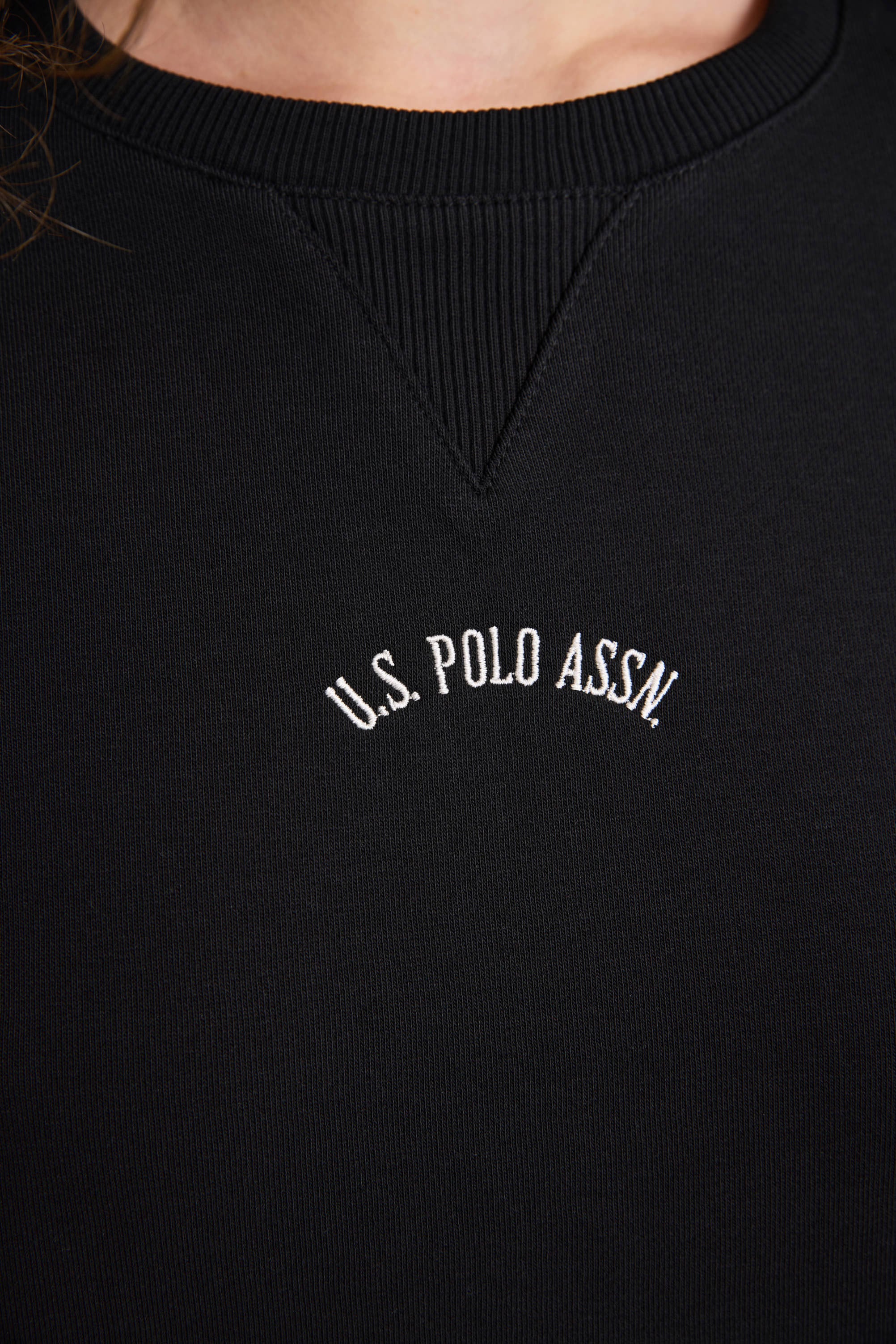Kadın Siyah Bisiklet Yaka Sweatshirt