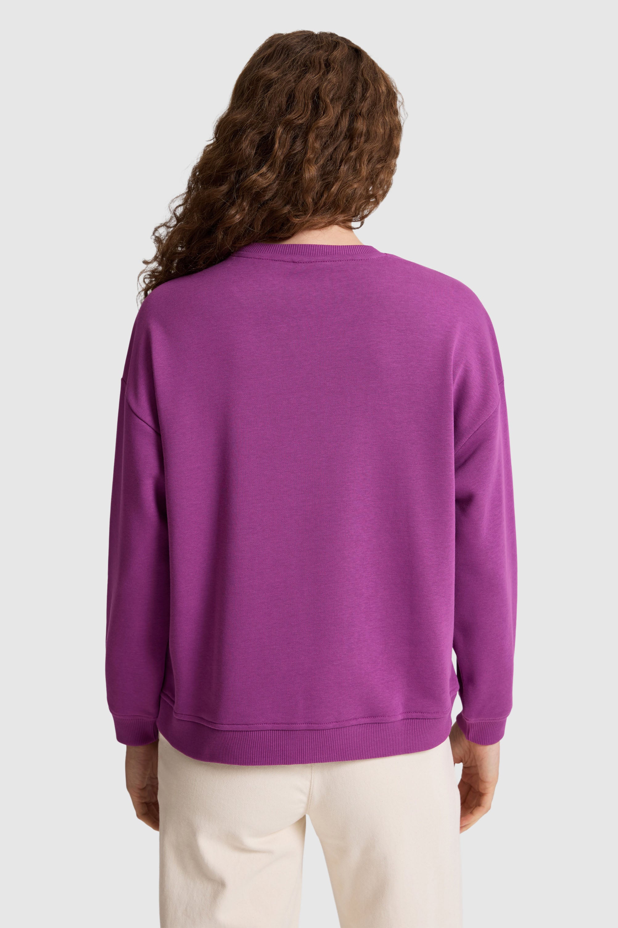 Kadın Menekşe Bisiklet Yaka Sweatshirt