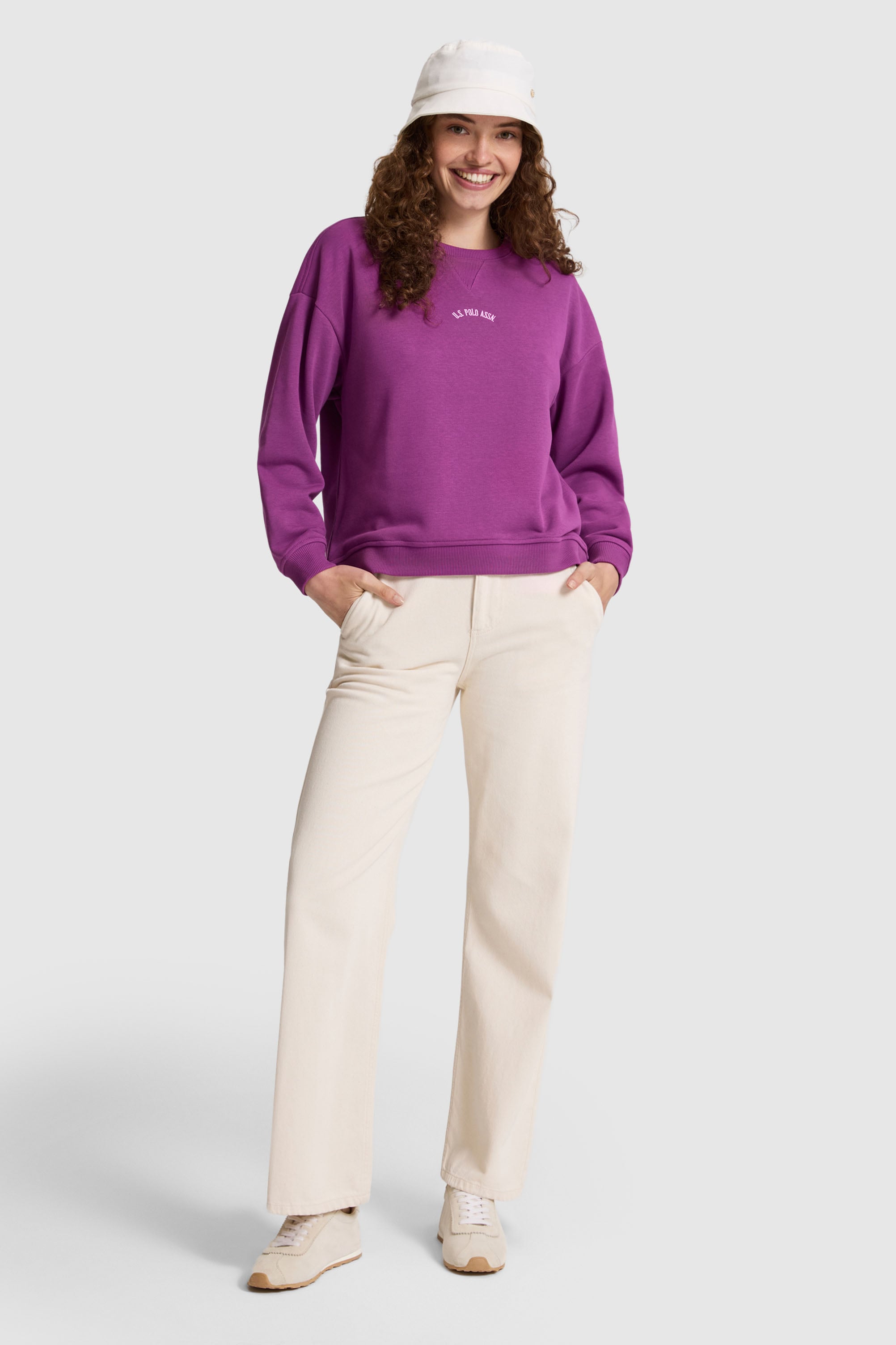 Kadın Menekşe Bisiklet Yaka Sweatshirt - Image 4