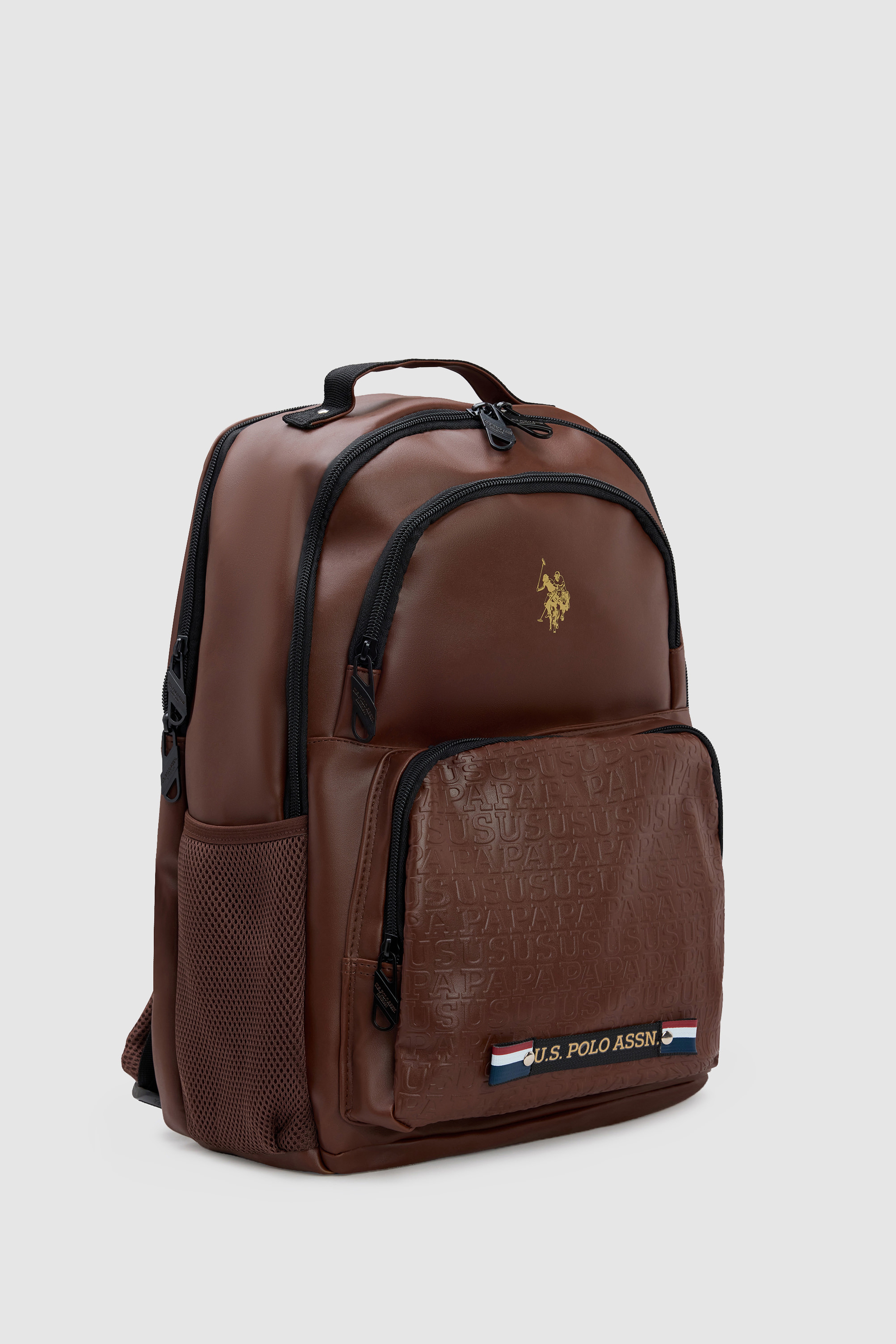 Erkek Çocuk Kahverengi Kabartmalı Monogram Desenli Sırt Çantası - Image 2