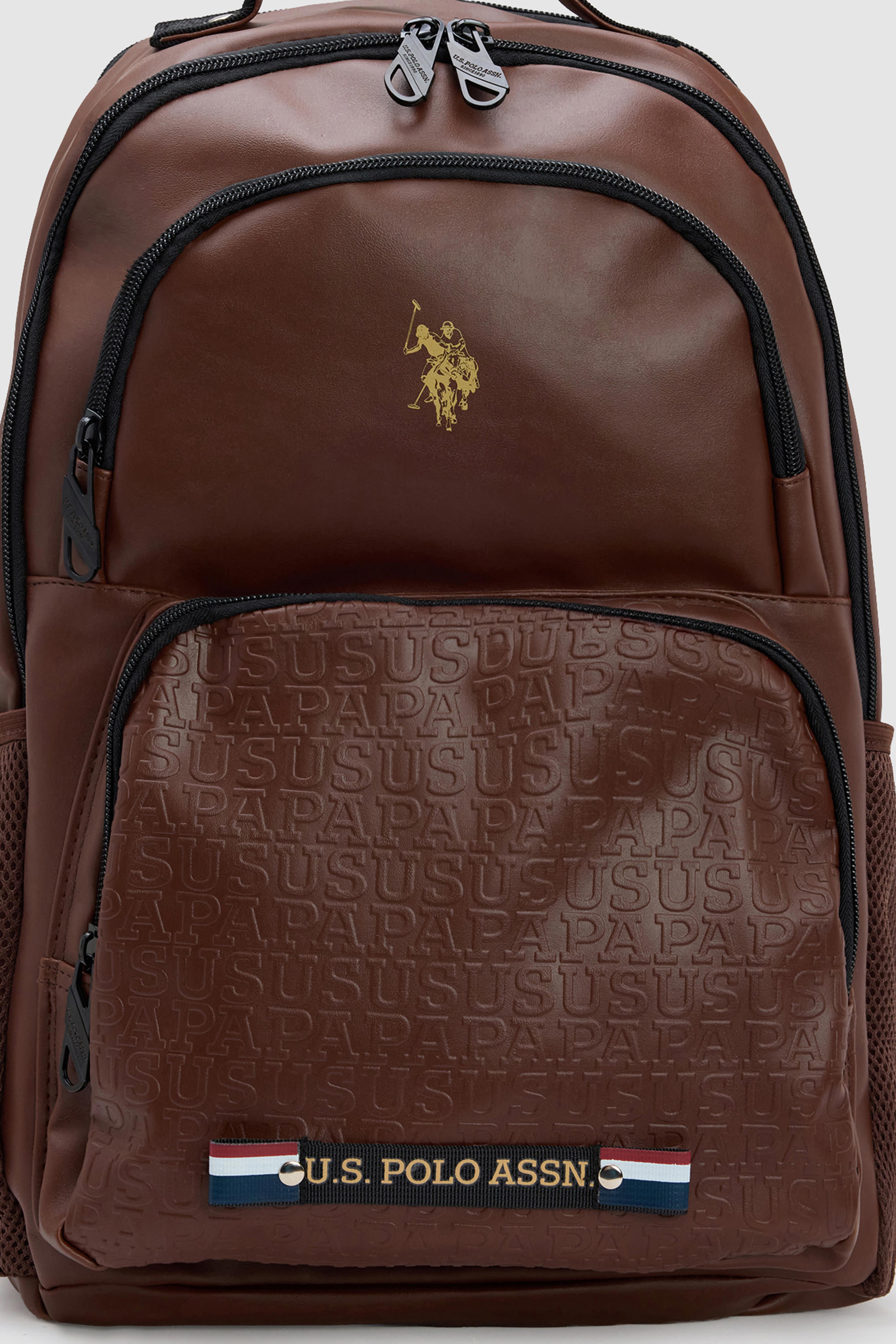 Erkek Çocuk Kahverengi Kabartmalı Monogram Desenli Sırt Çantası - Image 5