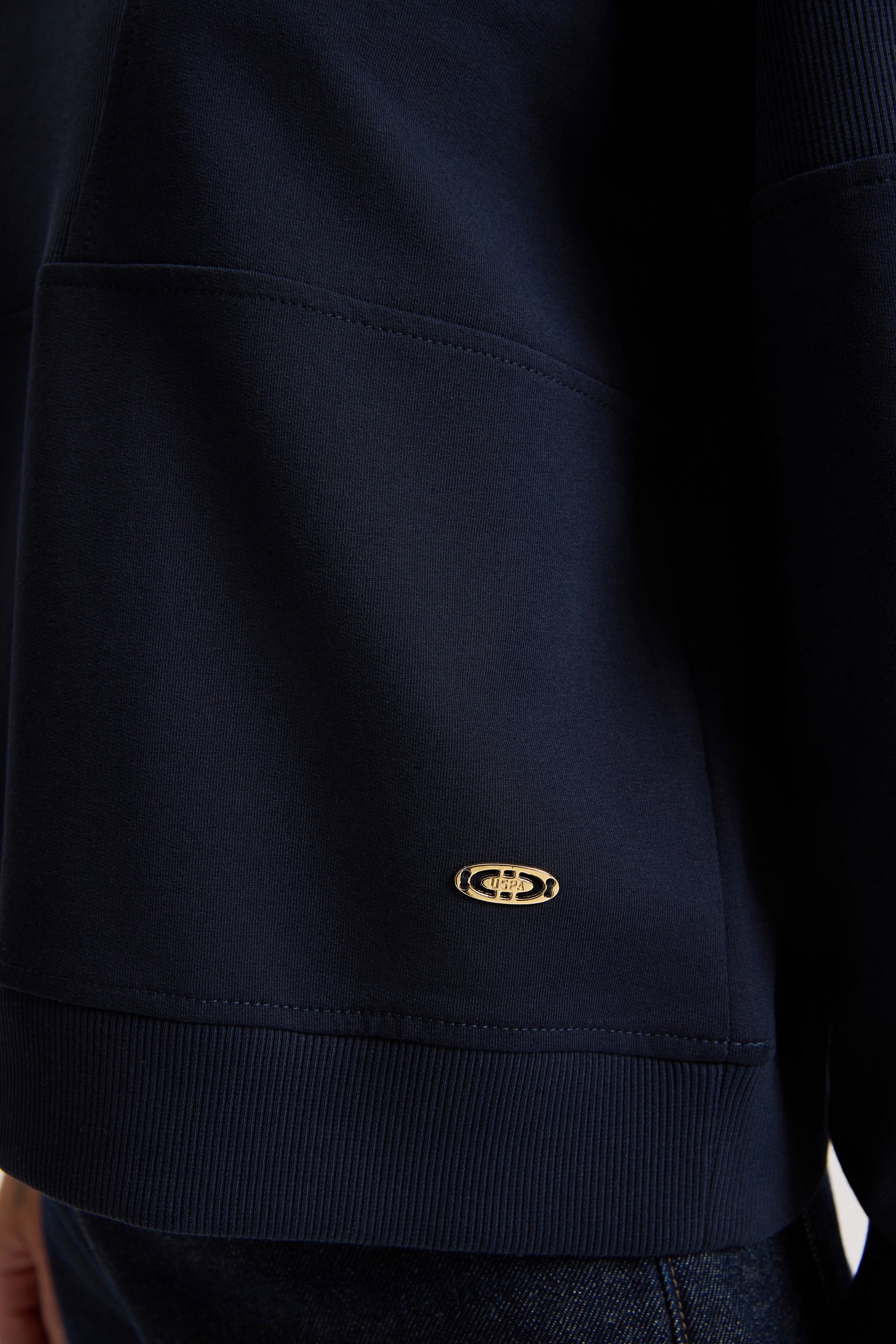 Kadın Lacivert Bisiklet Yaka Sweatshirt