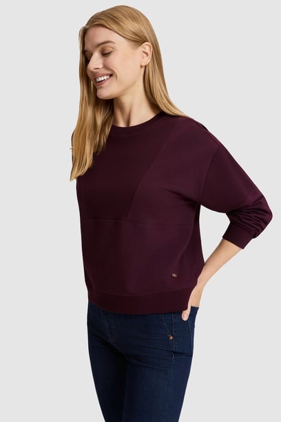 Kadın Bordo Bisiklet Yaka Sweatshirt