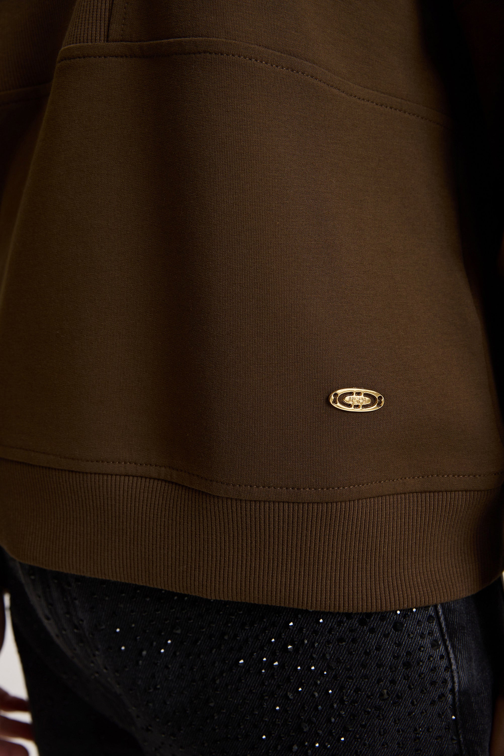 Kadın Kahverengi Bisiklet Yaka Sweatshirt - Image 6
