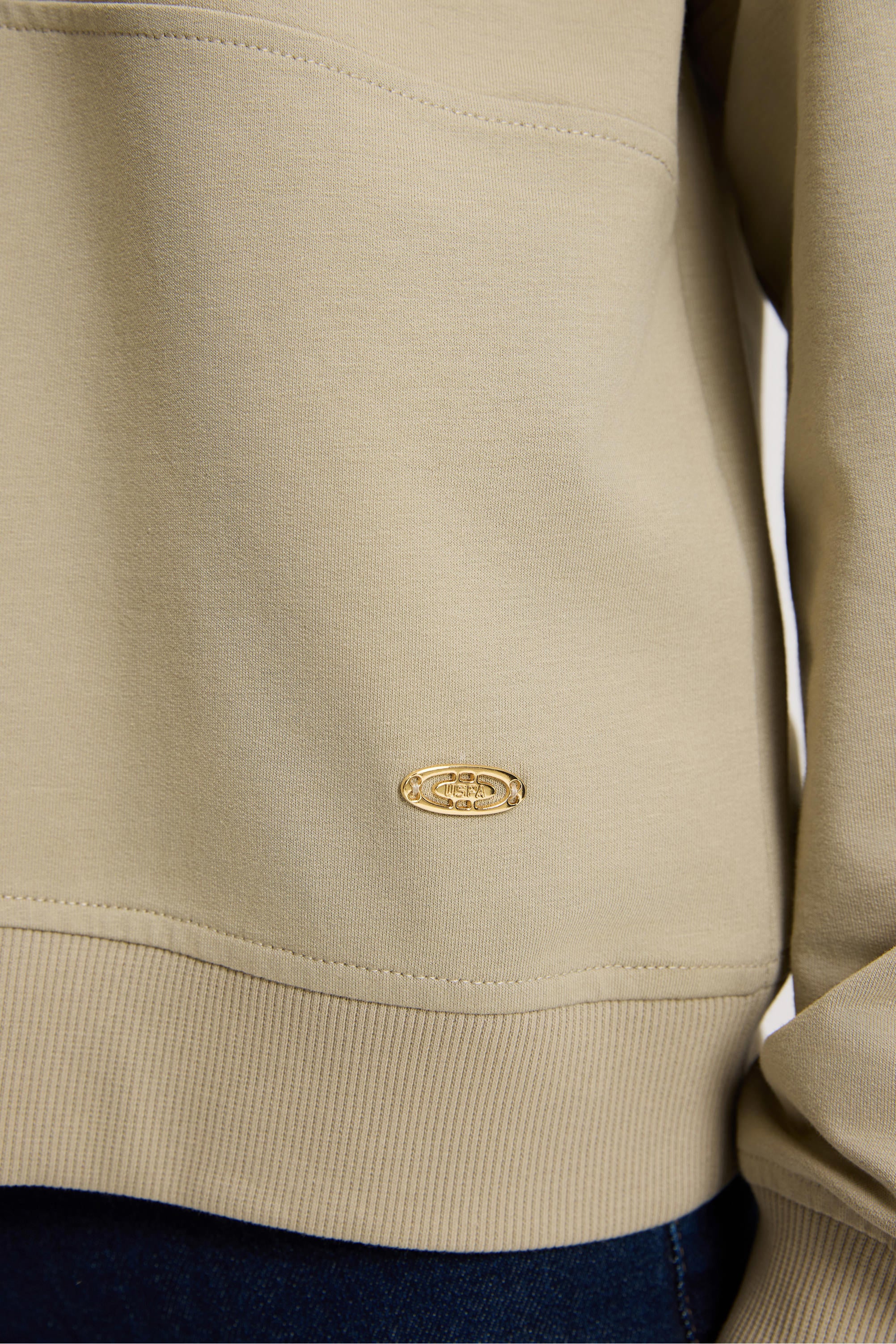 Kadın Açık Haki Bisiklet Yaka Sweatshirt - Image 6