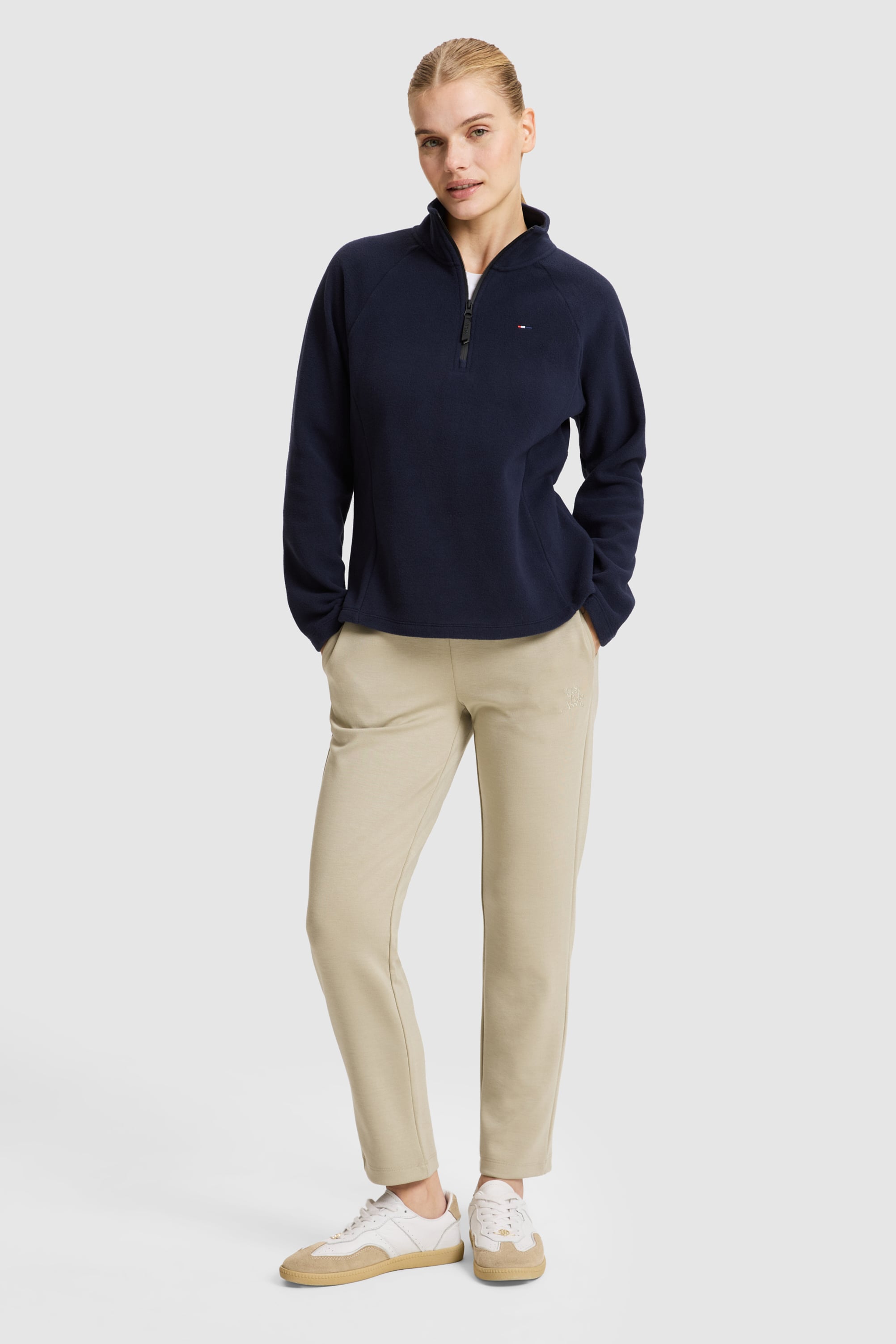Kadın Lacivert Yarım Fermuarlı Sweatshirt