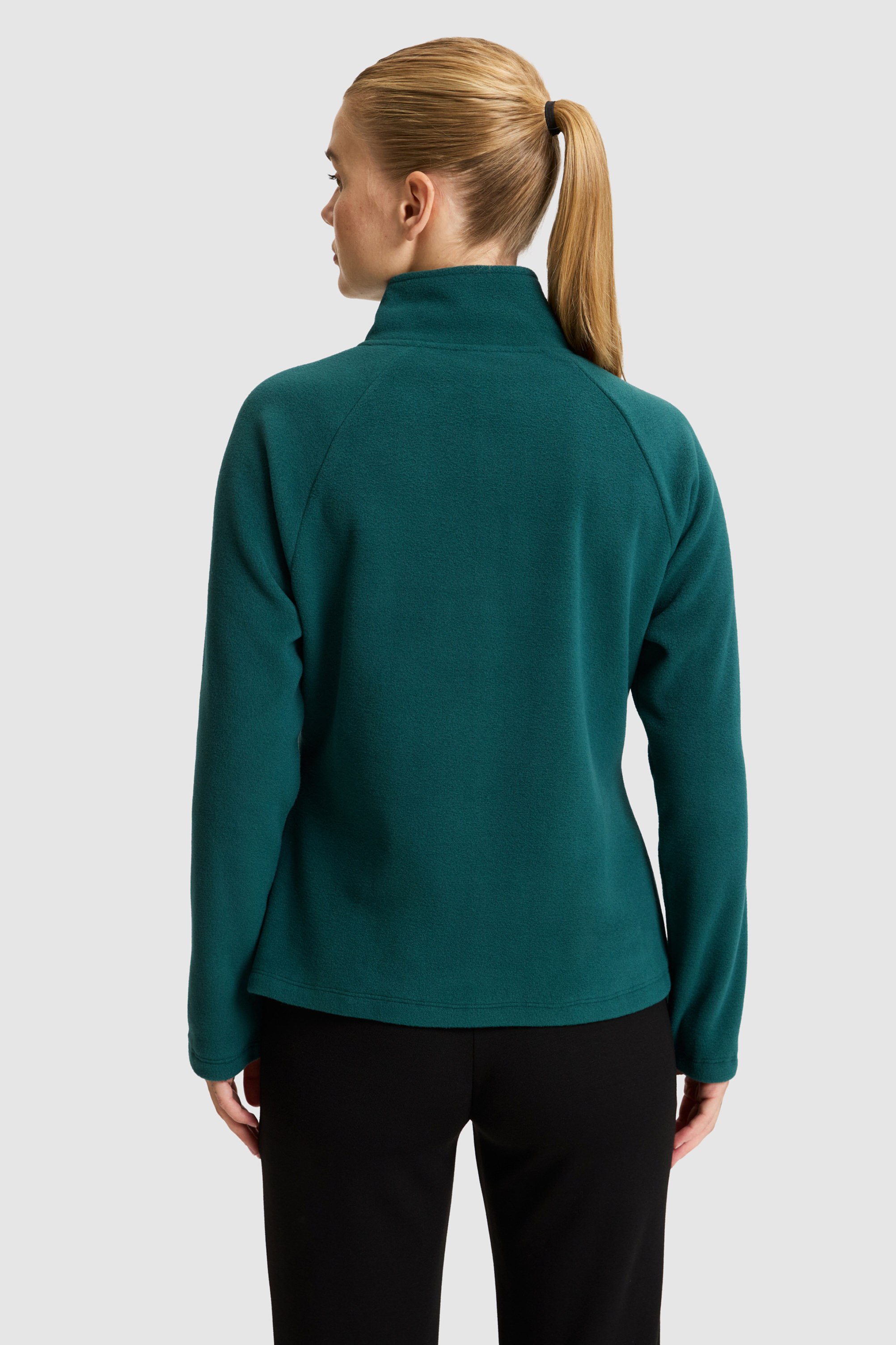 Kadın Yeşil Yarım Fermuarlı Sweatshirt - Image 5