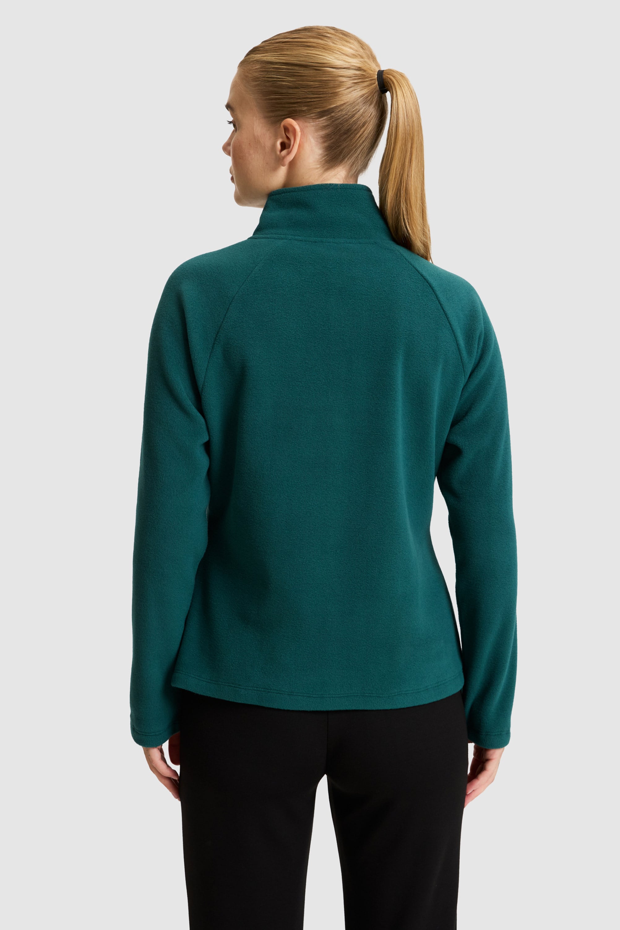 Kadın Yeşil Yarım Fermuarlı Sweatshirt