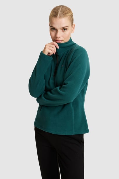 Kadın Yeşil Yarım Fermuarlı Sweatshirt