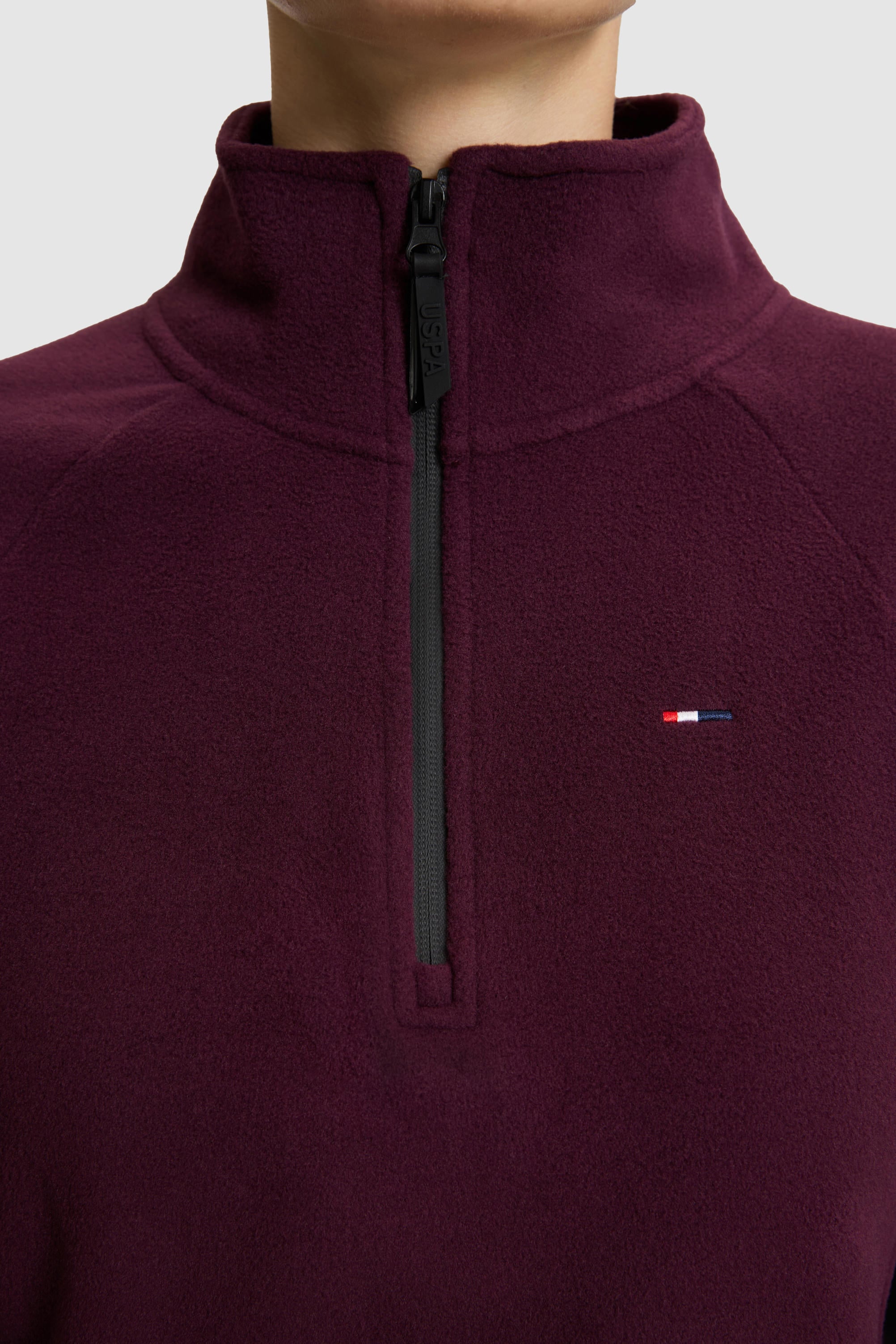 Kadın Bordo Yarım Fermuarlı Sweatshirt