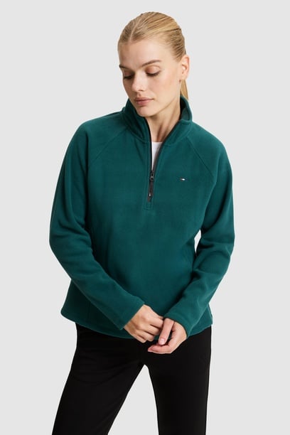 Kadın Yeşil Yarım Fermuarlı Sweatshirt