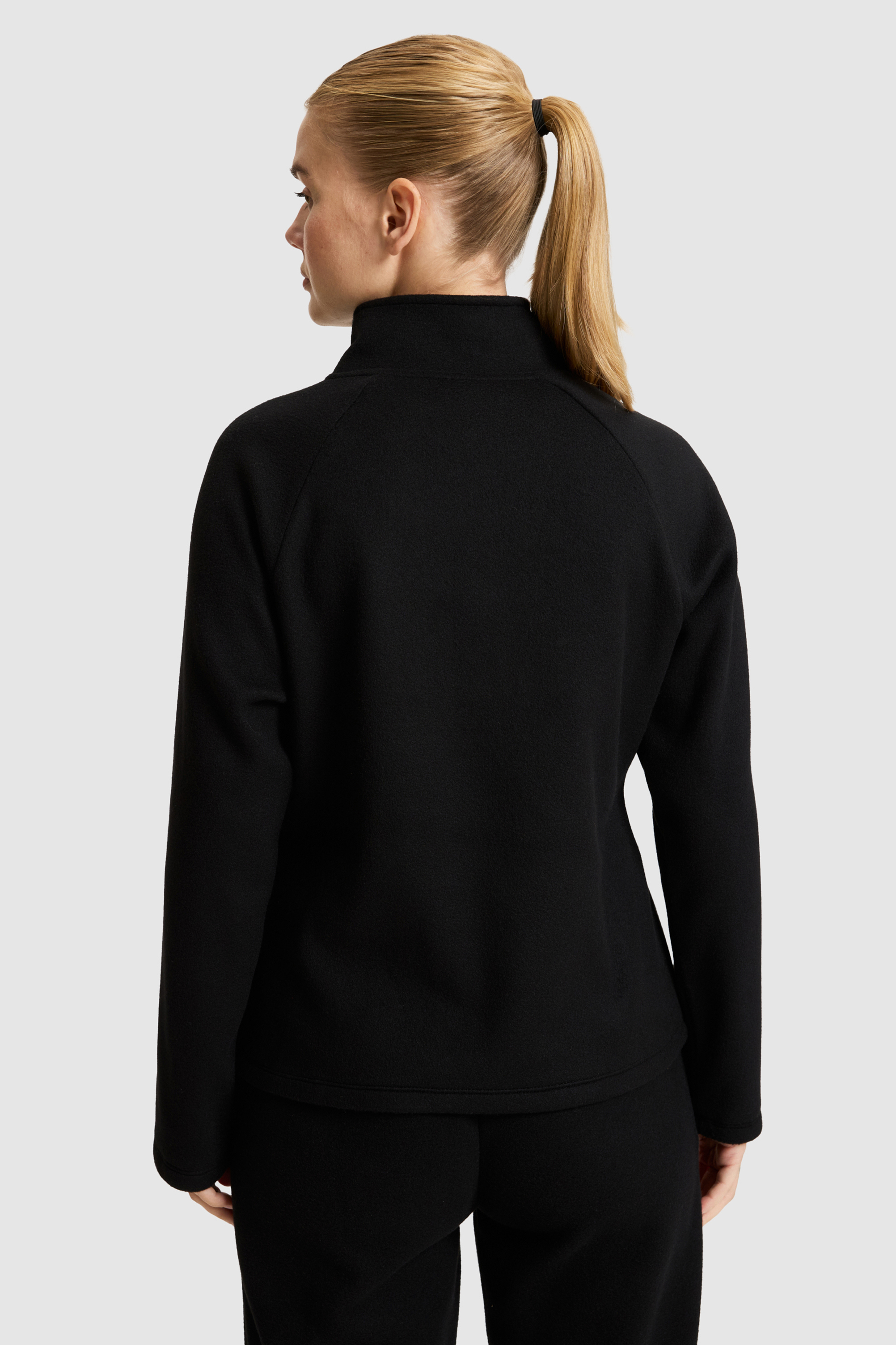 Kadın Siyah Yarım Fermuarlı Sweatshirt - Image 6