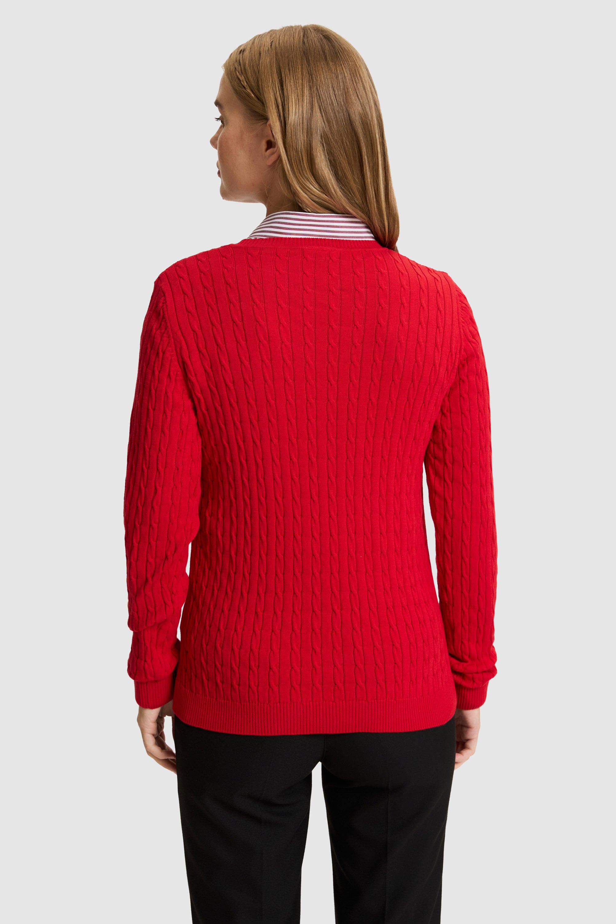 Kadın Kırmızı Basic Kazak - Image 5