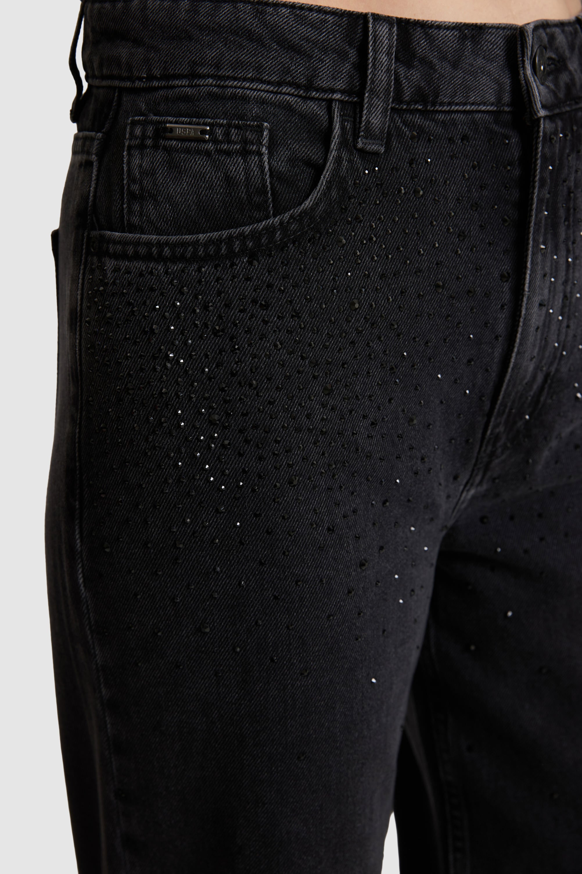 Kadın Siyah Loose Fit Jean Pantolon - Image 6