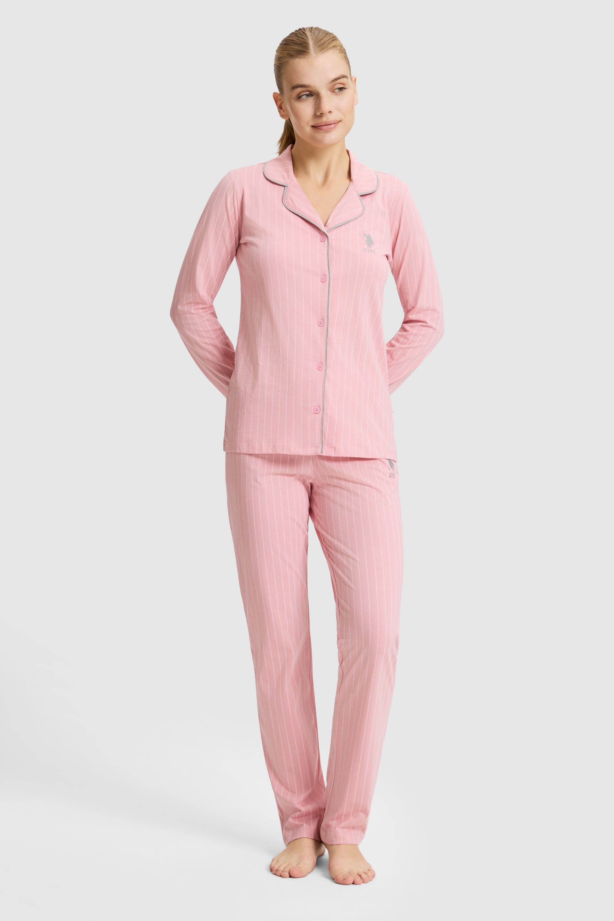 Kadın Açık Pembe Pijama Takımı - Image 3