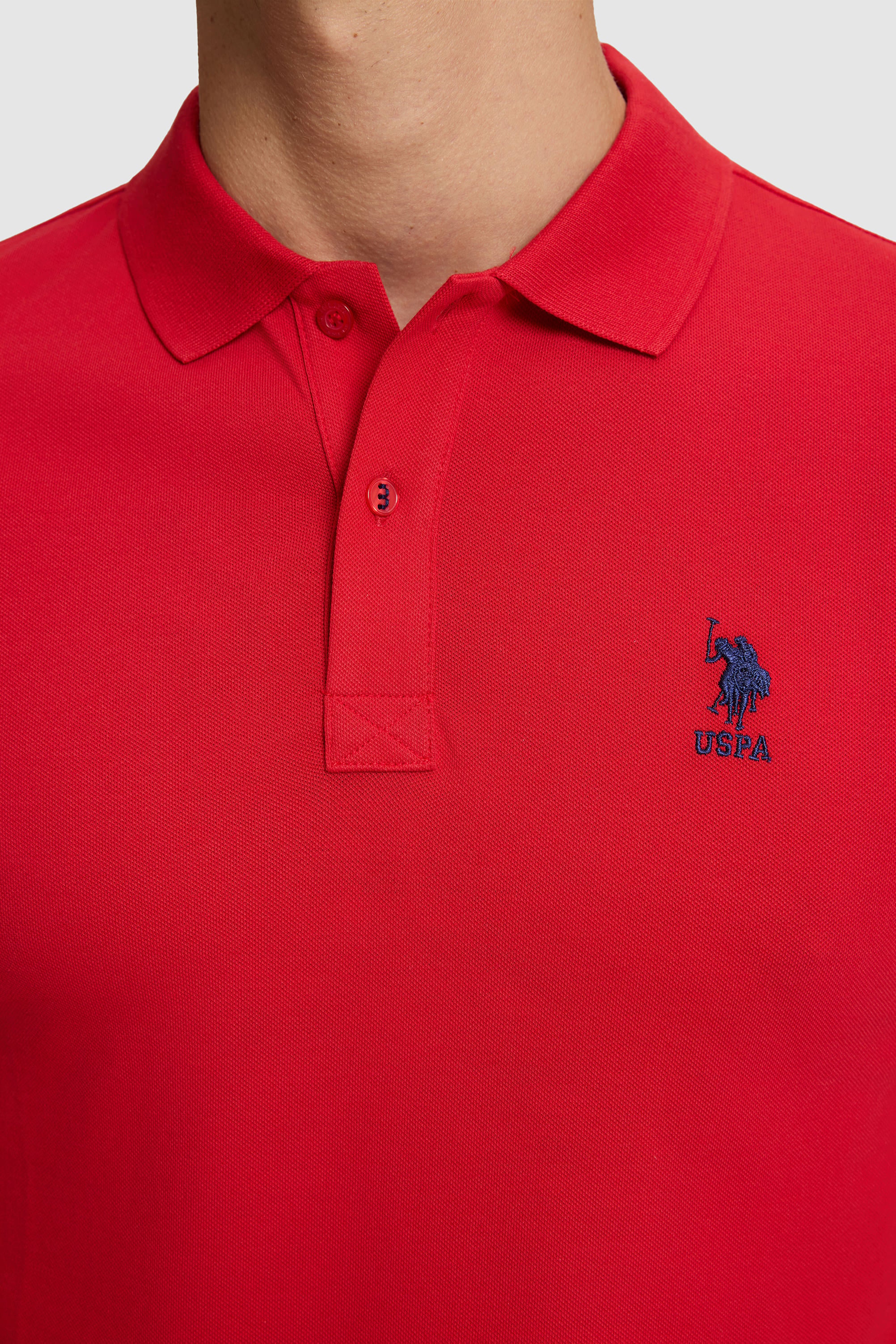 Erkek Kırmızı Polo Yaka Regular Fit Basic Tişört - Image 6