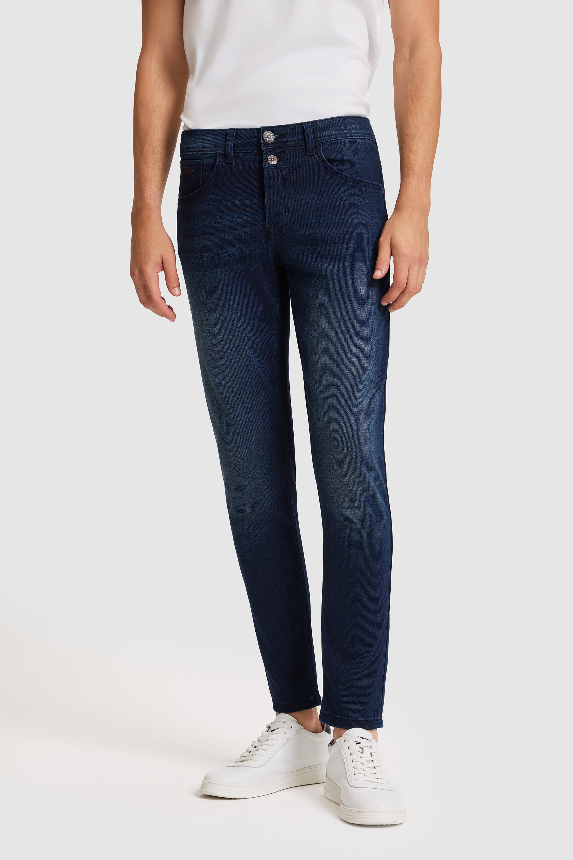 Erkek Koyu Mavi Slim Fit Jean Pantolon - Image 2