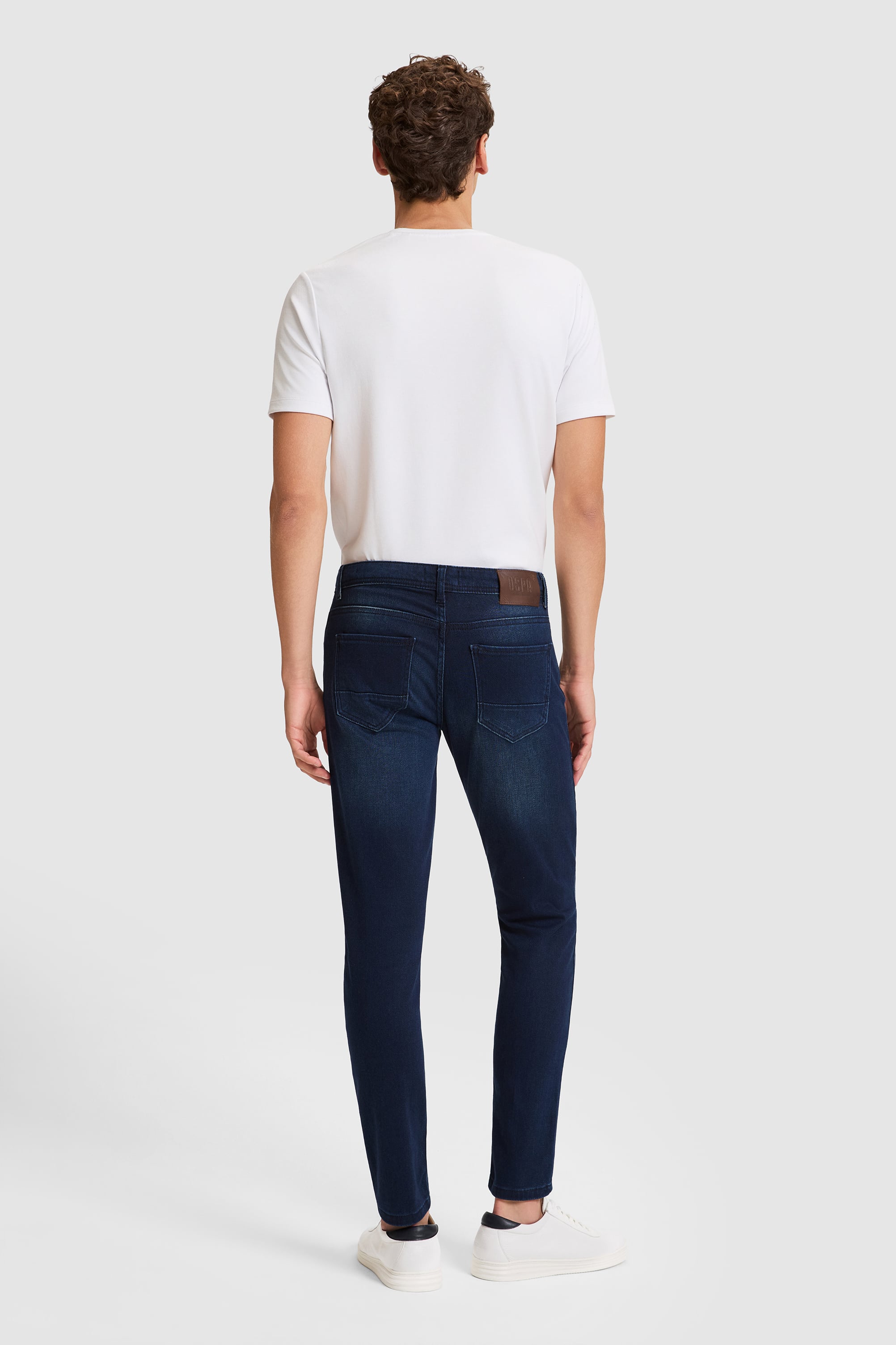 Erkek Koyu Mavi Slim Fit Jean Pantolon