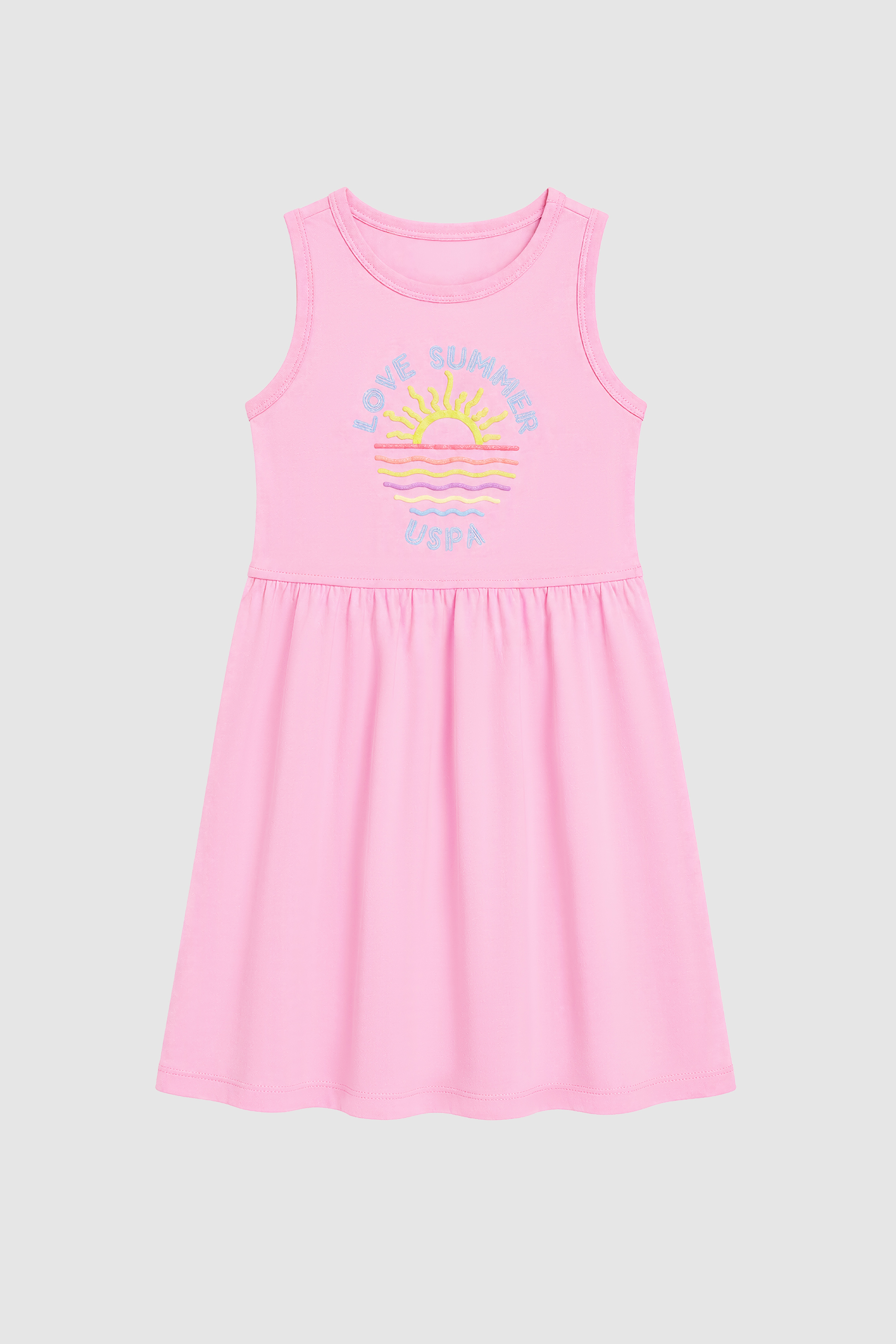 Kız Çocuk Pembe Örme Elbise - Image 7