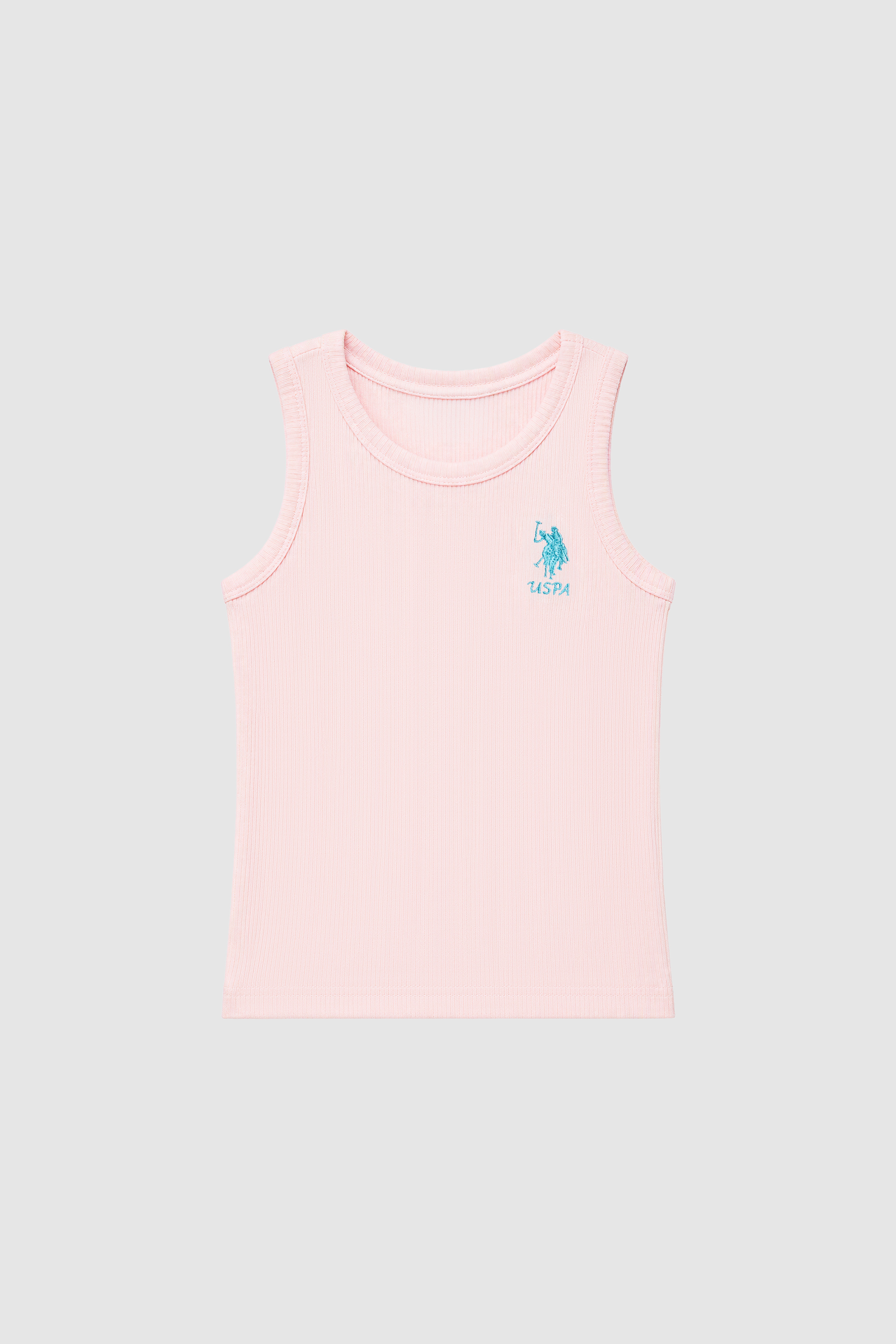 Kız Çocuk Açık Pembe Bisiklet Yaka Basic Tişört - Image 7