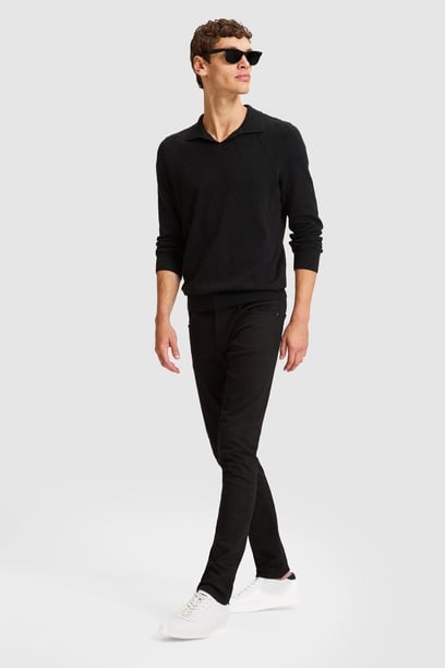 Erkek Siyah Slim Fit Jean Pantolon