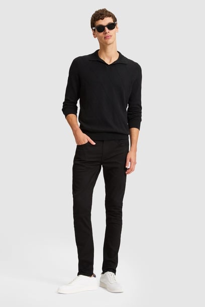 Erkek Siyah Slim Fit Jean Pantolon