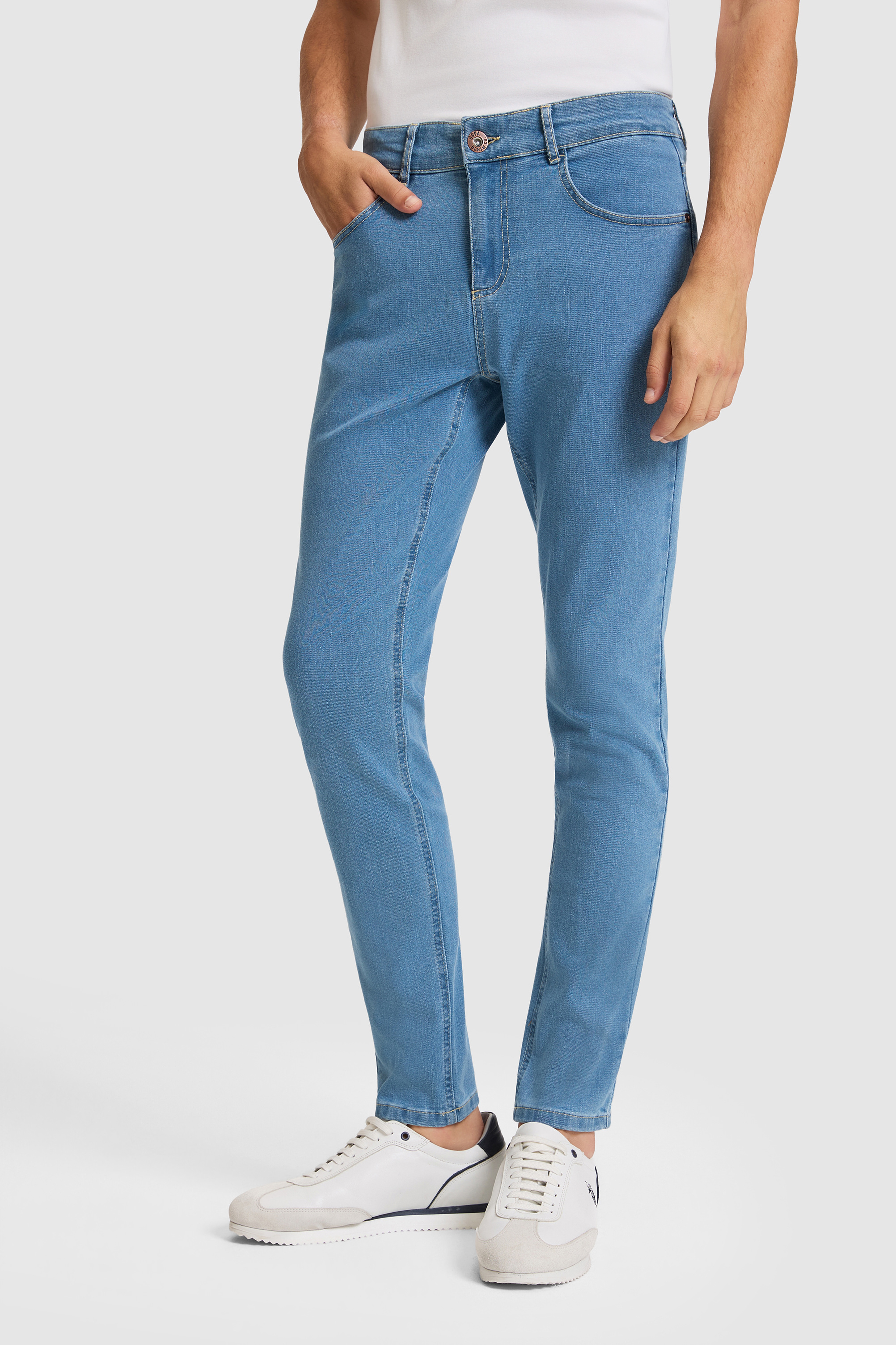 Erkek Açık Mavi Slim Fit Jean Pantolon - Image 4