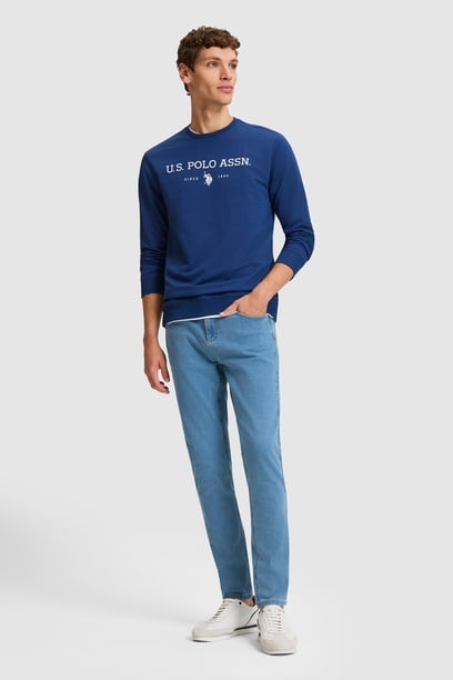 Erkek Açık Mavi Slim Fit Jean Pantolon