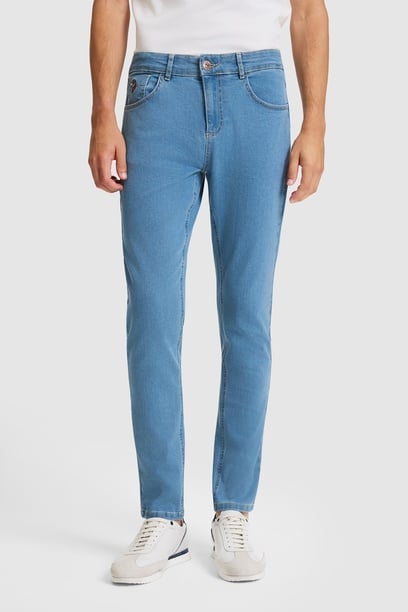 Erkek Açık Mavi Slim Fit Jean Pantolon
