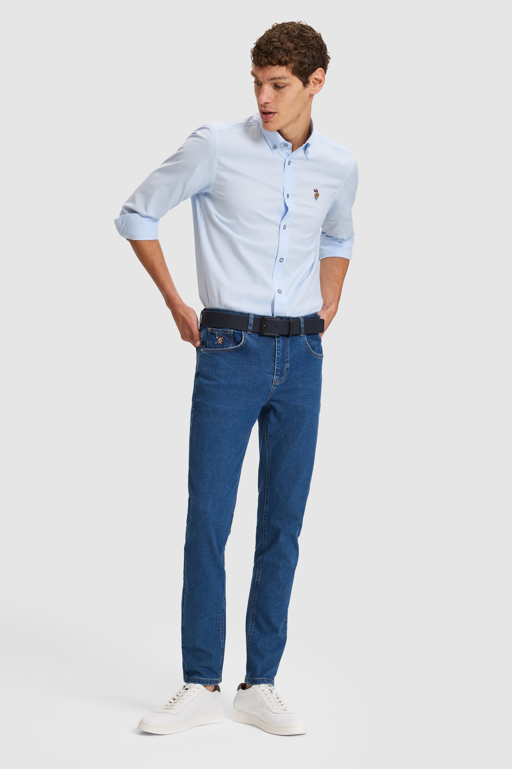 Erkek Mavi Slim Fit Jean Pantolon