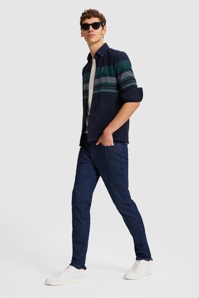 Erkek Lacivert Slim Fit Jean Pantolon