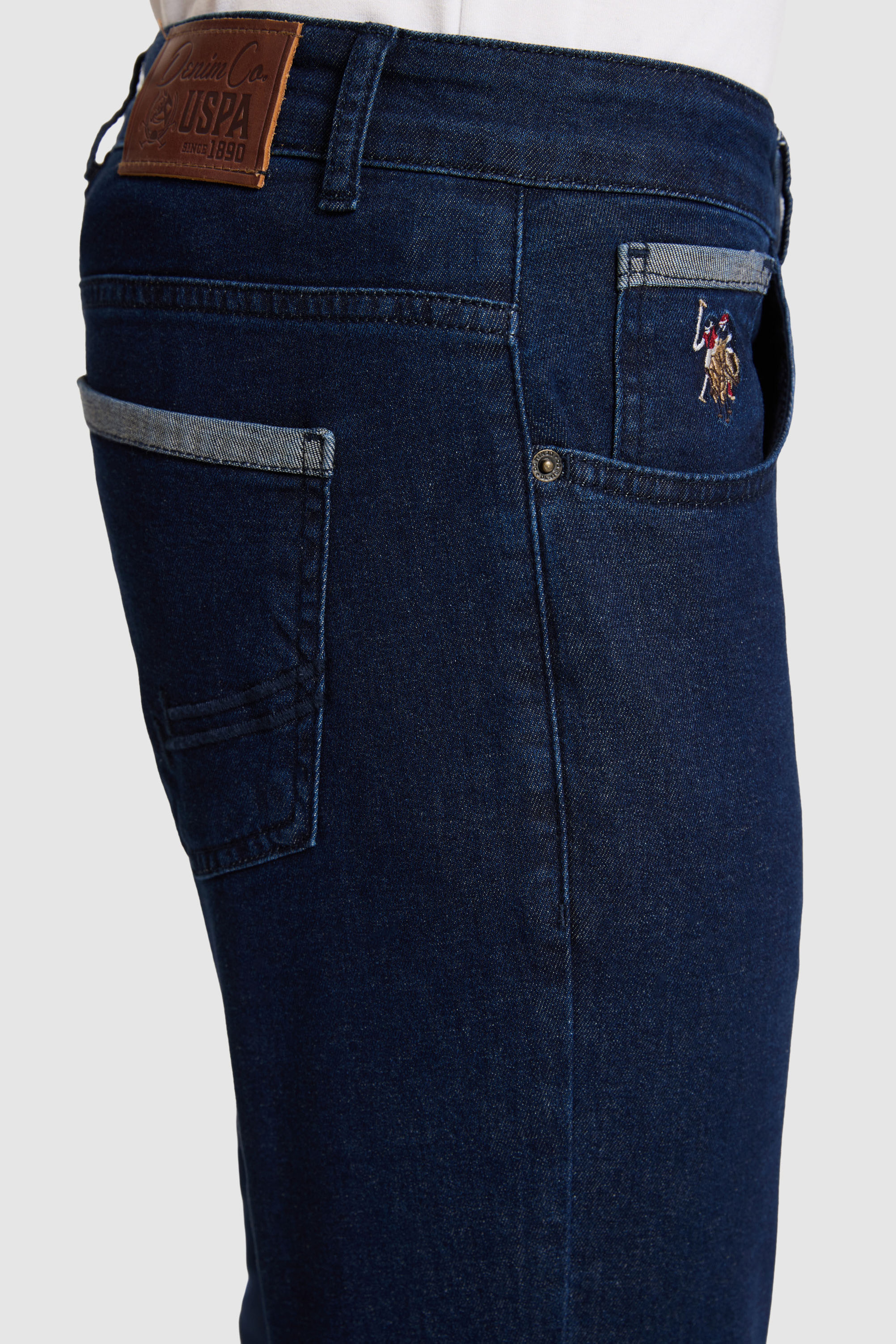 Erkek Lacivert Slim Fit Jean Pantolon - Image 6