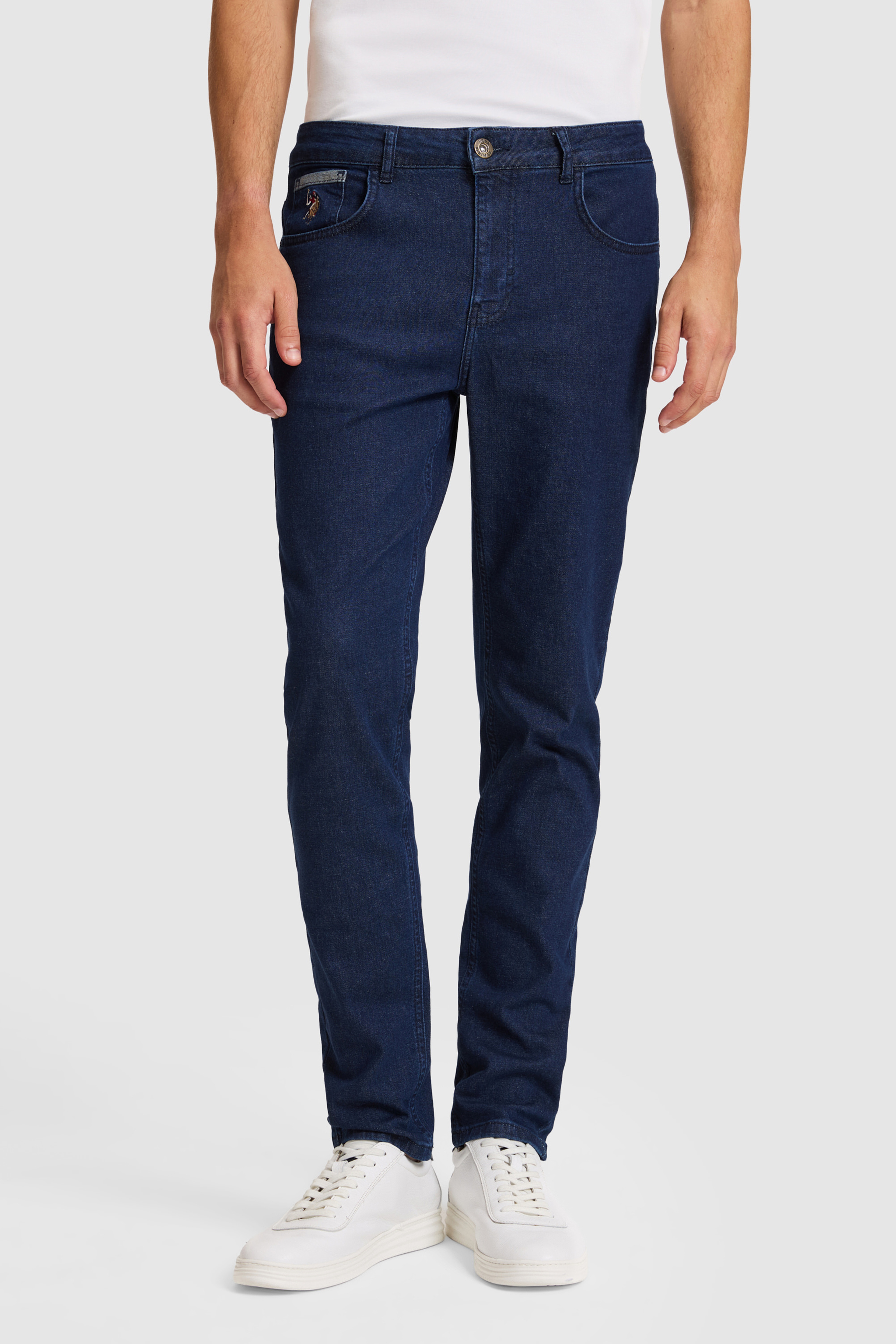 Erkek Lacivert Slim Fit Jean Pantolon - Image 4