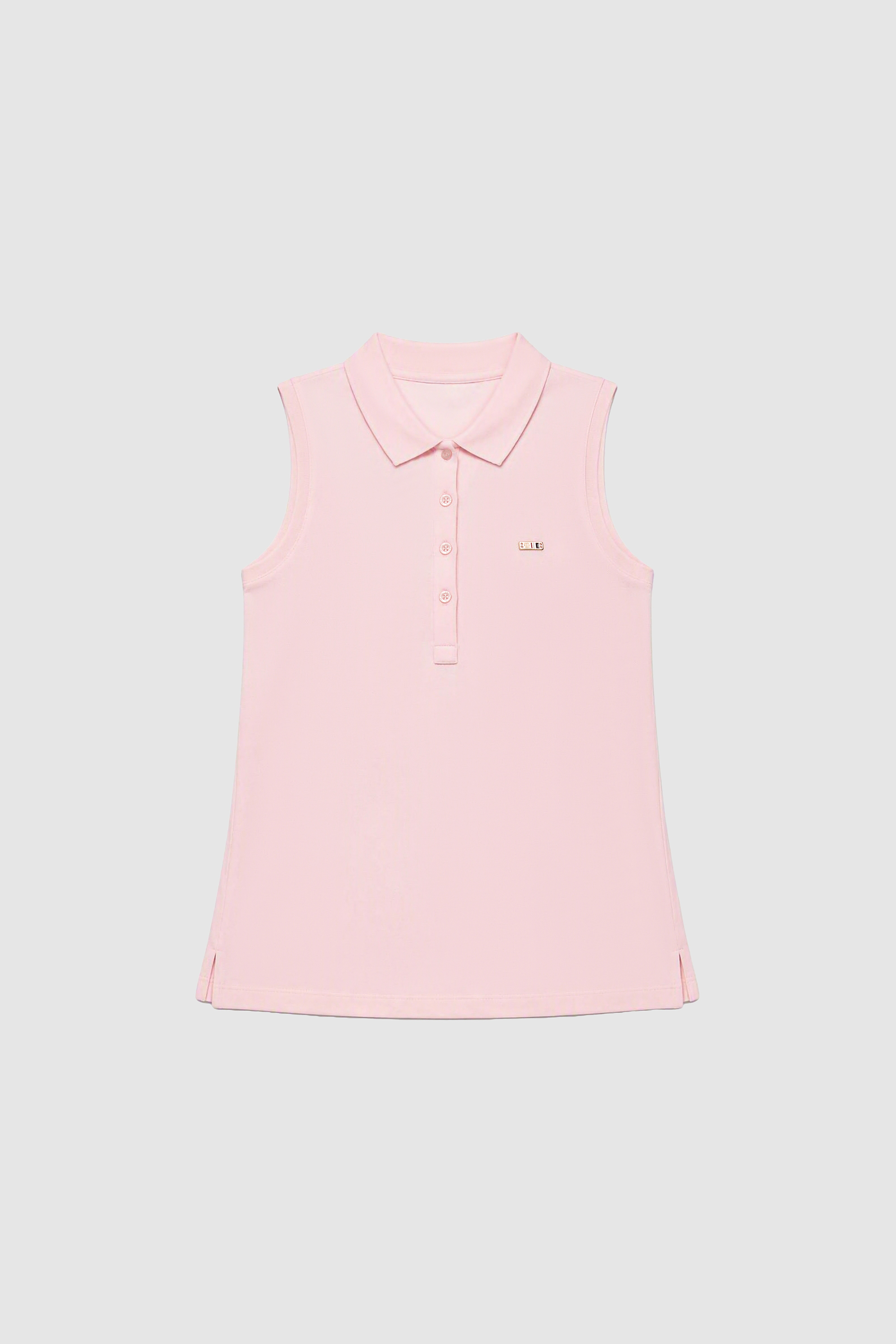 Kadın Açık Pembe Polo Yaka Düğme Detaylı Tişört - Image 7