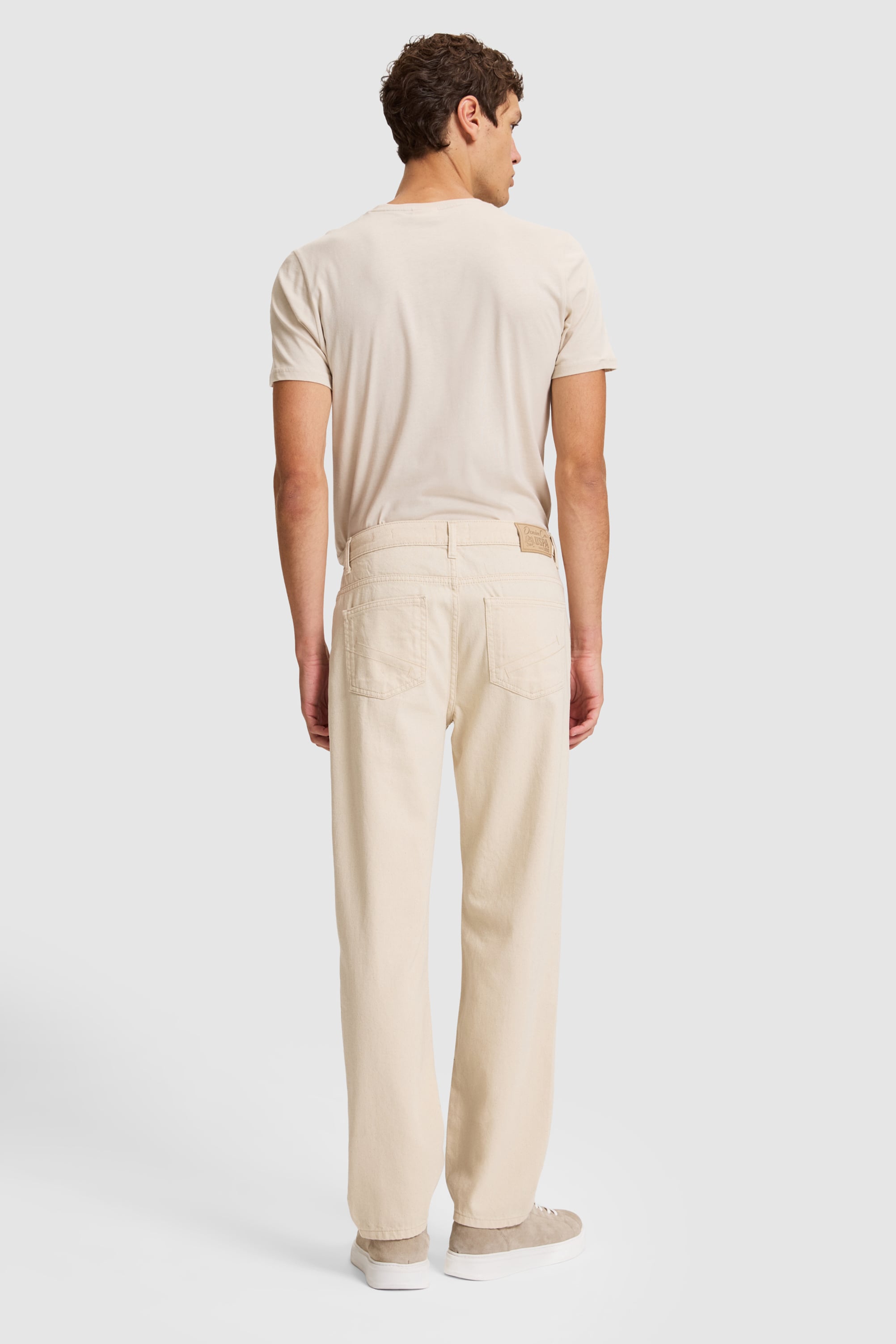 Erkek Ekru Loose Fit Jean Pantolon - Image 5
