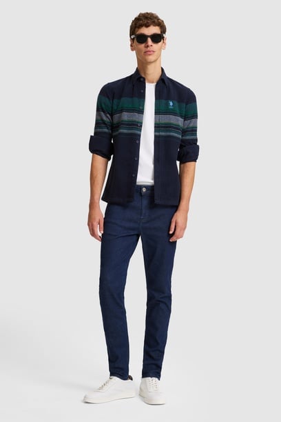 Erkek Lacivert Slim Fit Jean Pantolon