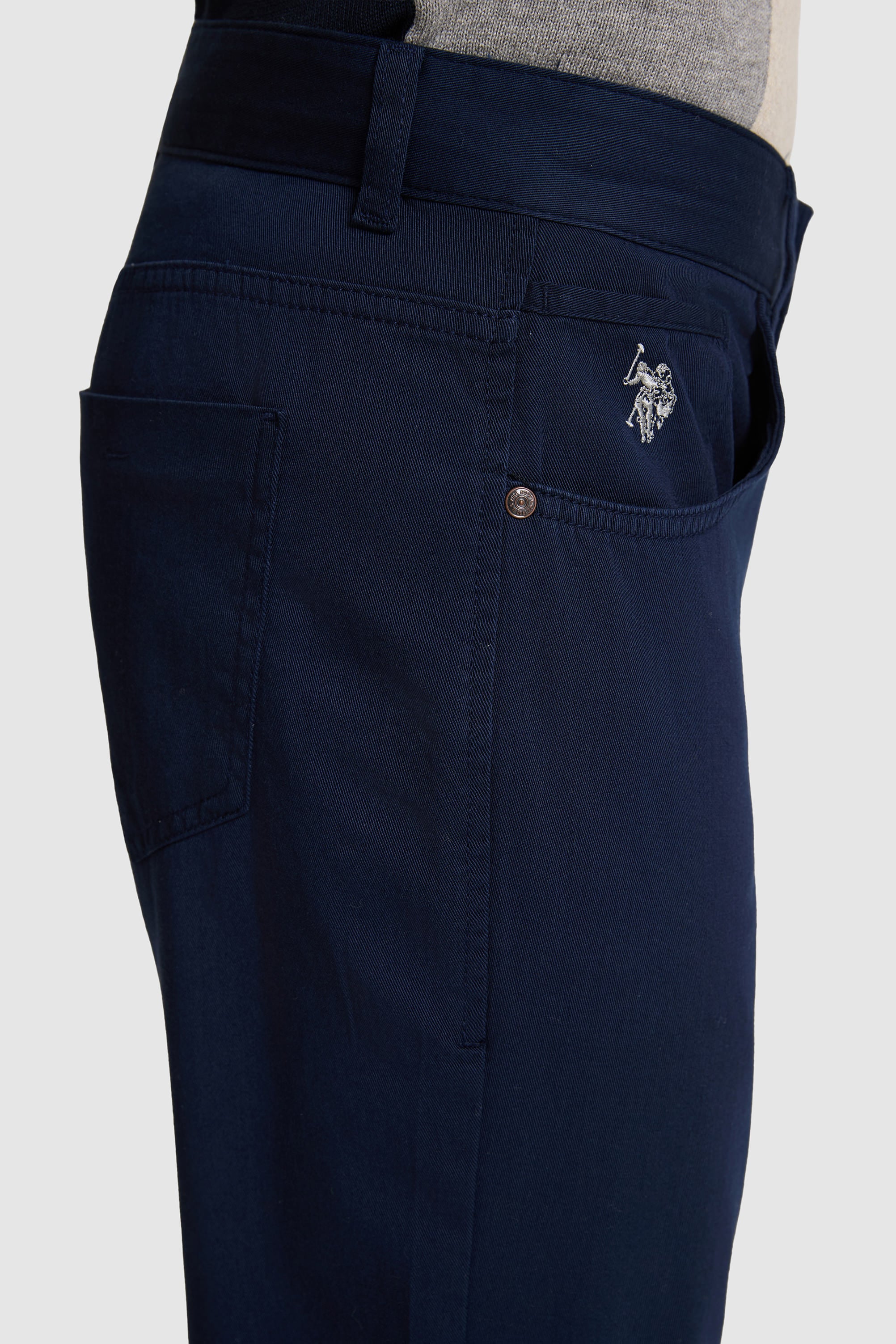 Erkek Lacivert Slim Fit  Kanvas Pantolon