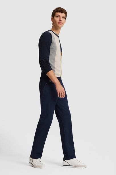 Erkek Lacivert Slim Fit  Kanvas Pantolon