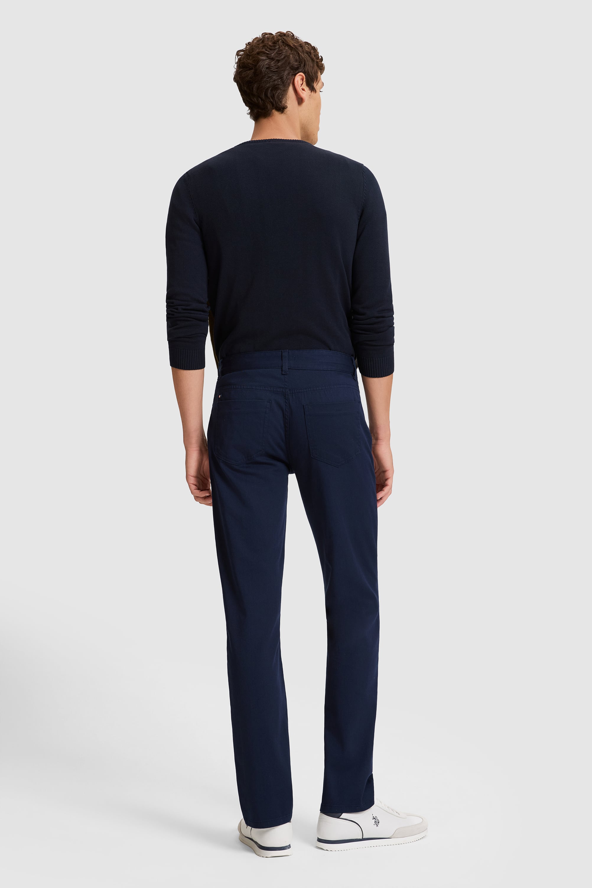 Erkek Lacivert Slim Fit Kanvas Pantolon - Image 5