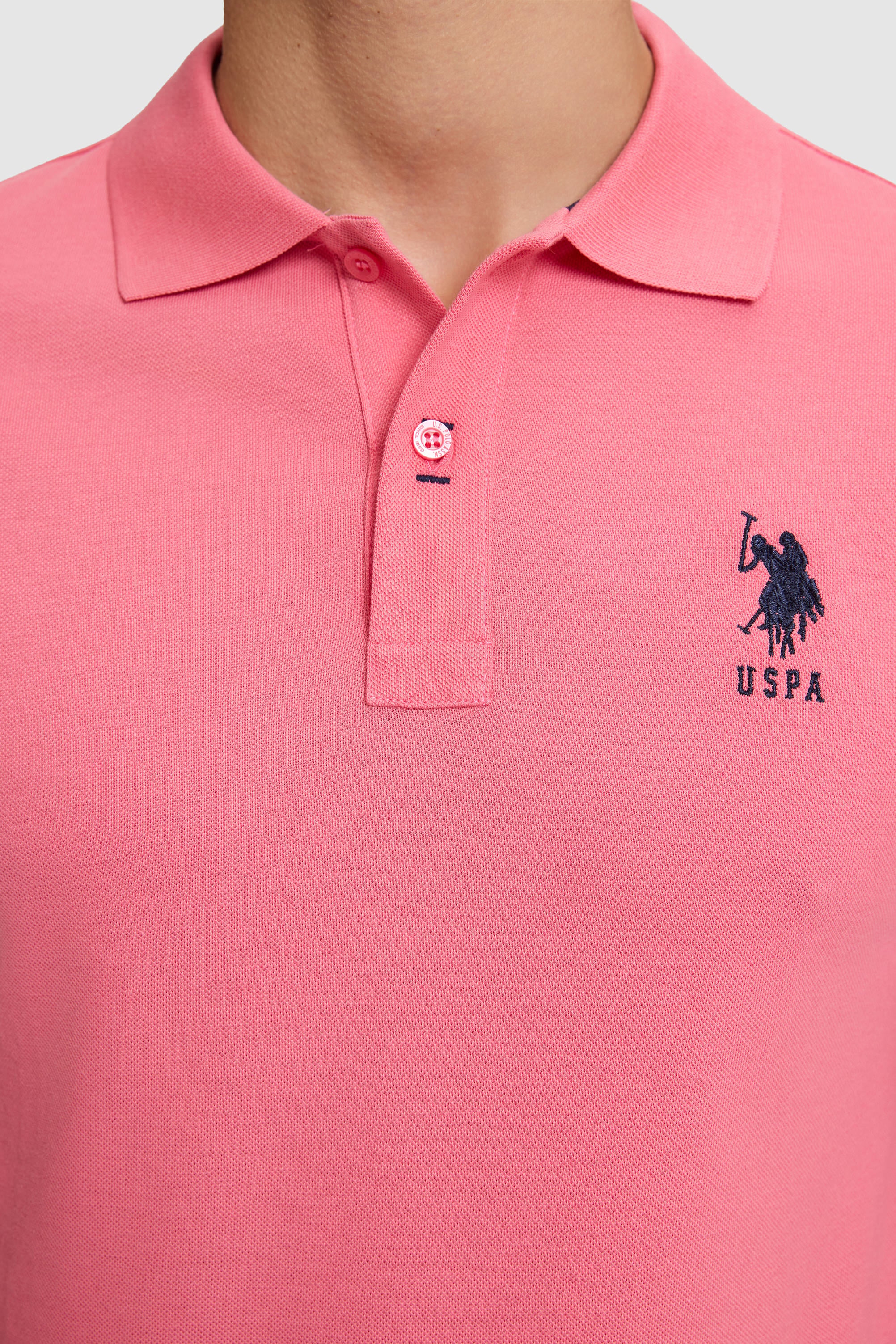 Erkek Açık Pembe Polo Yaka Slim Fit Basic Tişört - Image 6