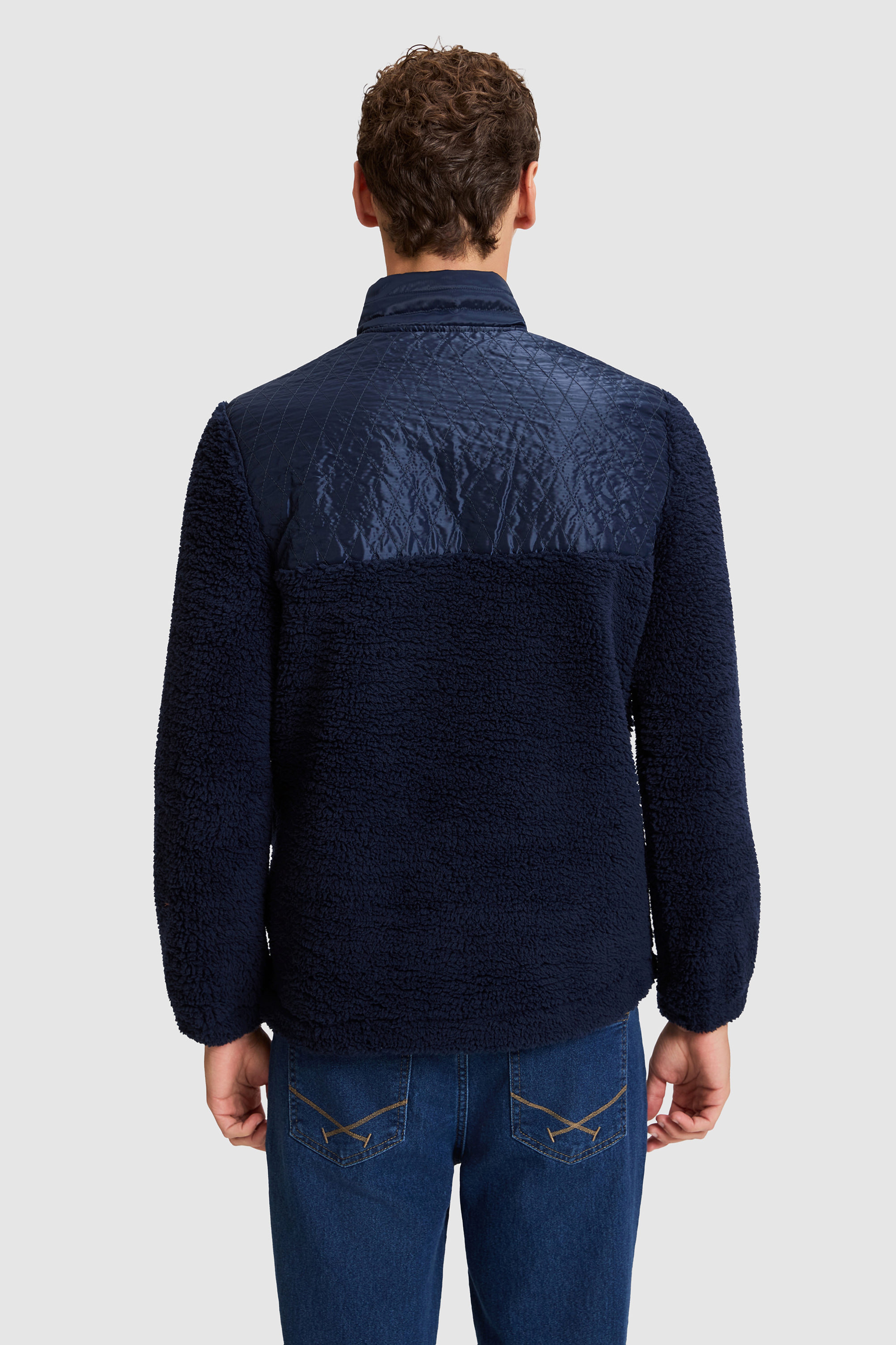 Erkek Yarım Fermuarlı Comfort Fit Lacivert Sweatshirt - Image 5