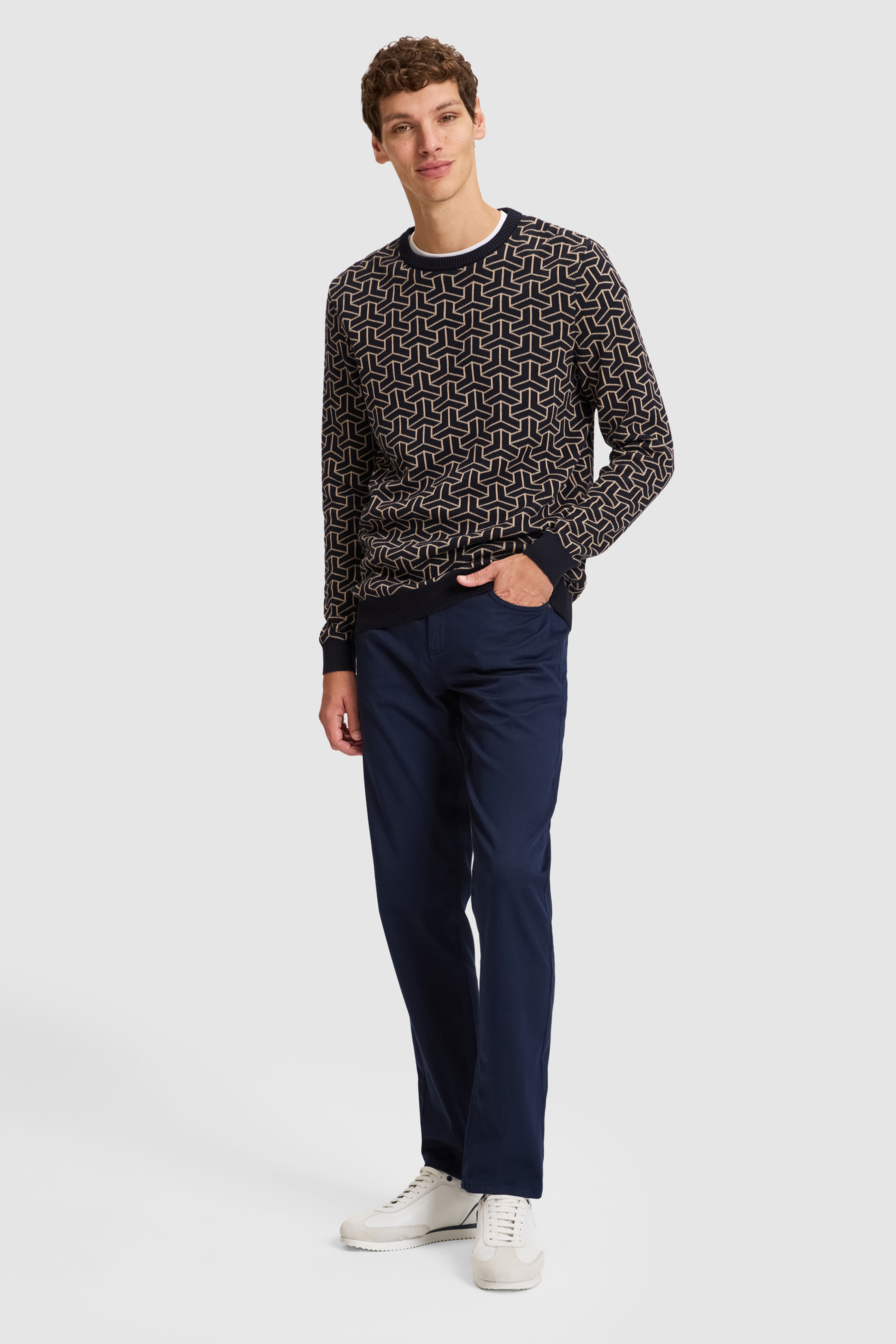 Erkek Lacivert Bisiklet Yaka Regular Fit Kazak
