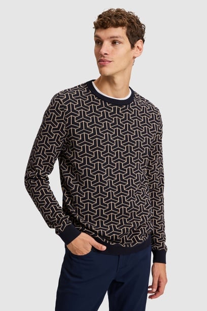 Erkek Lacivert Bisiklet Yaka Regular Fit Kazak
