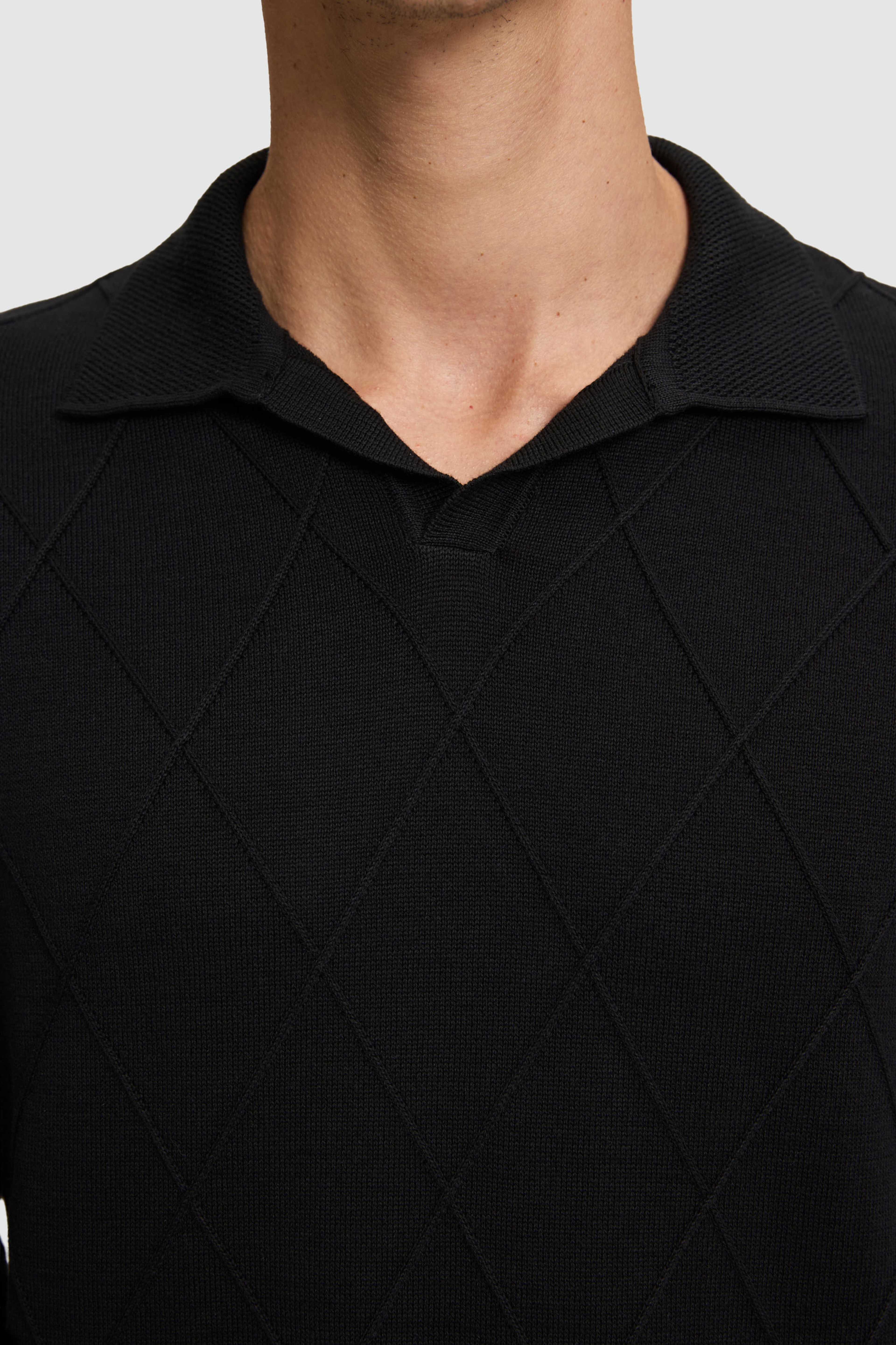 Erkek Siyah V Yaka Regular Fit Kazak