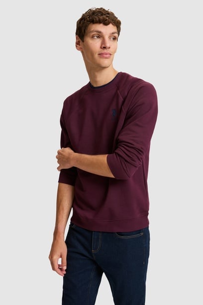 Erkek Bordo Basic Sweatshirt