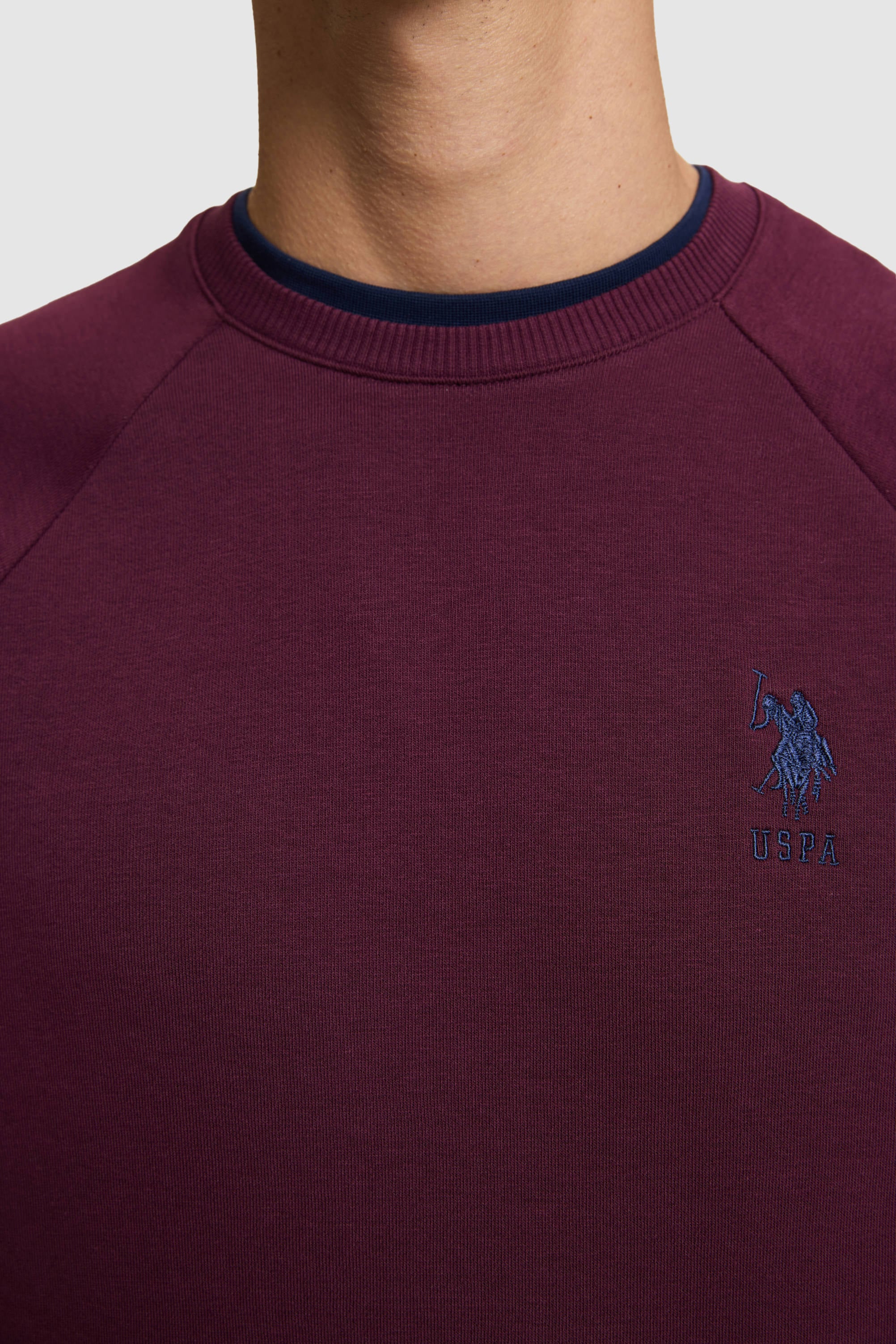 Erkek Bordo Basic Sweatshirt - Image 6